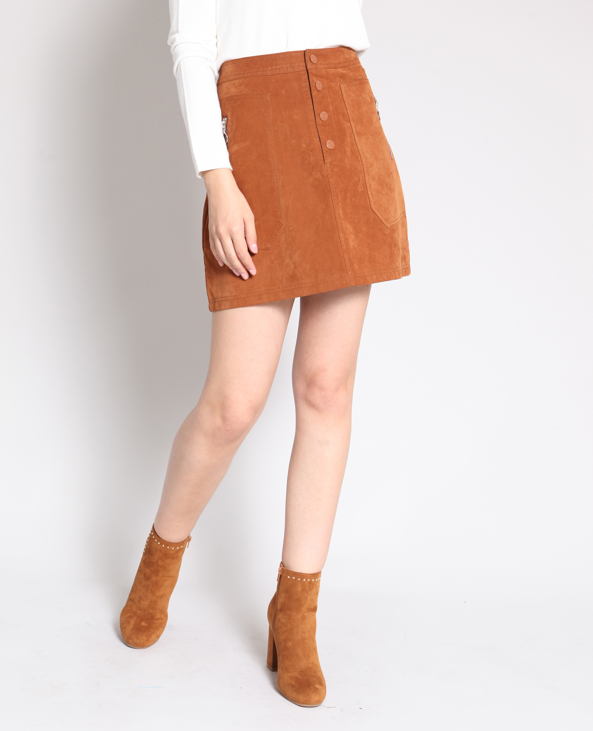 Jupe effet peau beige sable - Pimkie