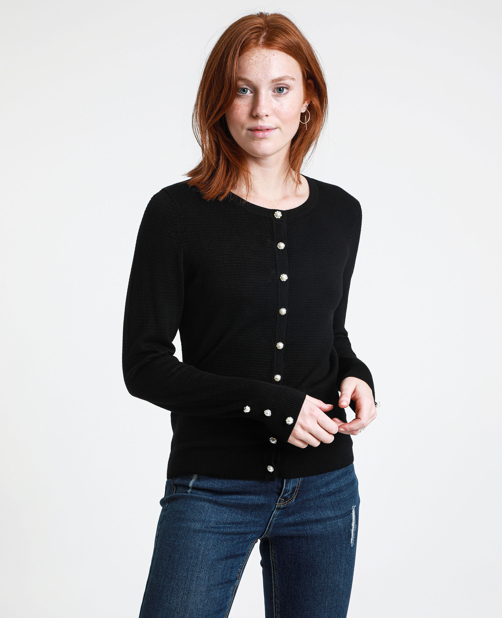 Gilet bouton deals perle