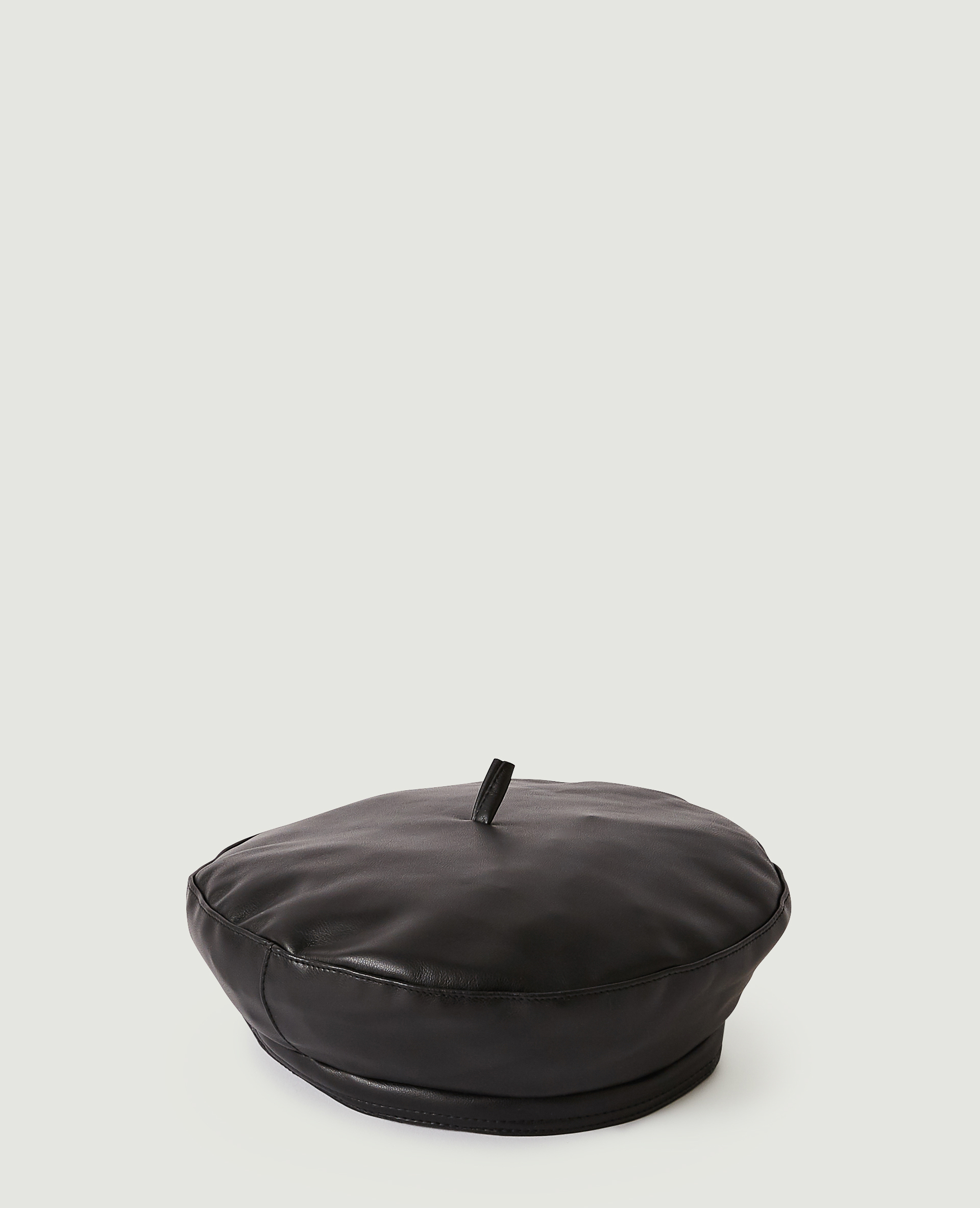 Béret en simili cuir noir - Pimkie
