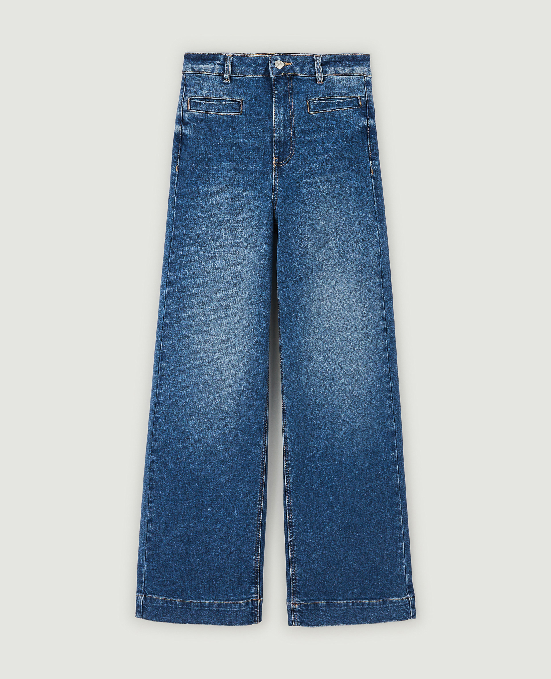 Jean large effet délavé bleu denim - Pimkie