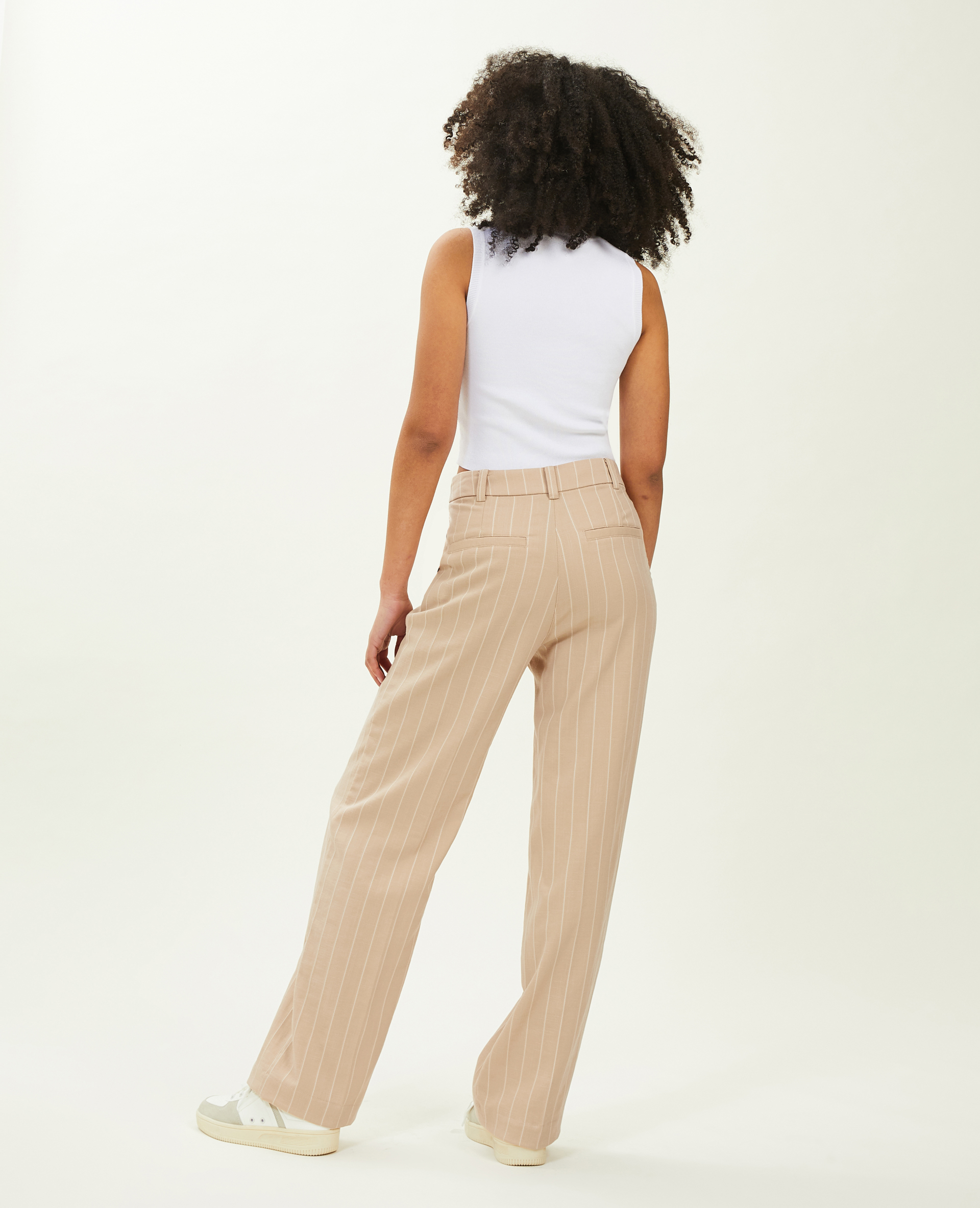 Pantalon droit et large effet lin écru - Pimkie