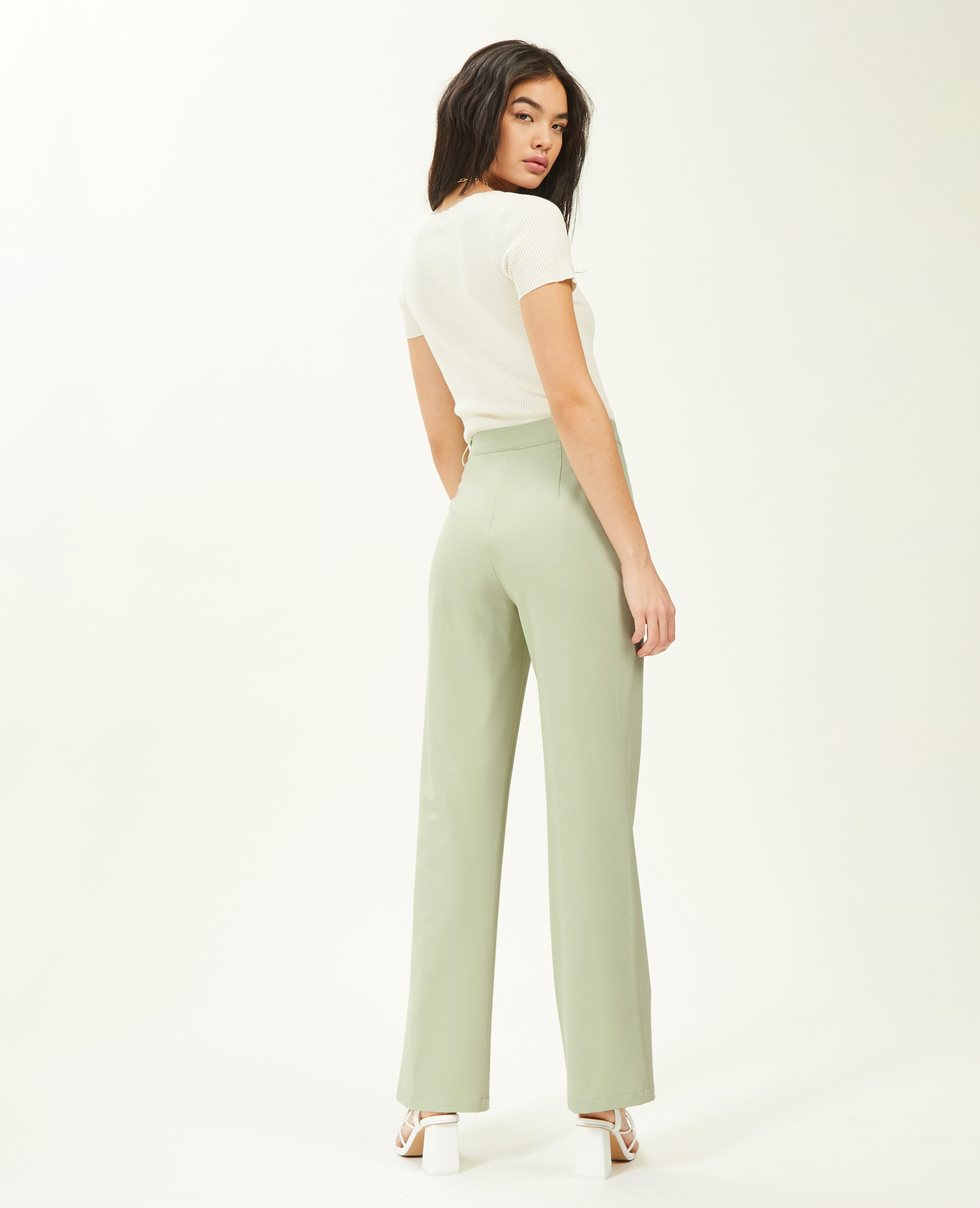 Pantalon droit city vert de gris - Pimkie
