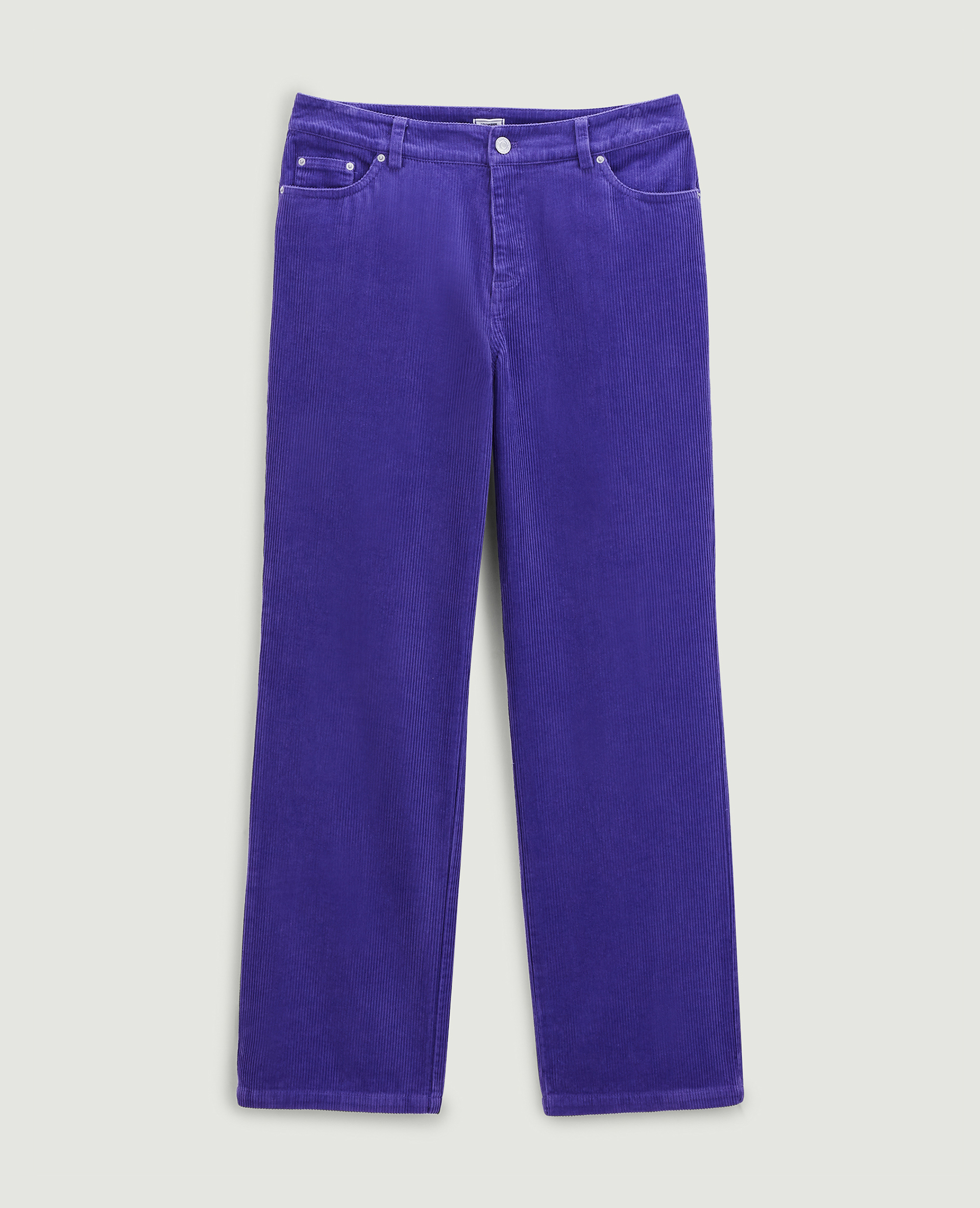Pantalon droit en velours côtelé violet - Pimkie
