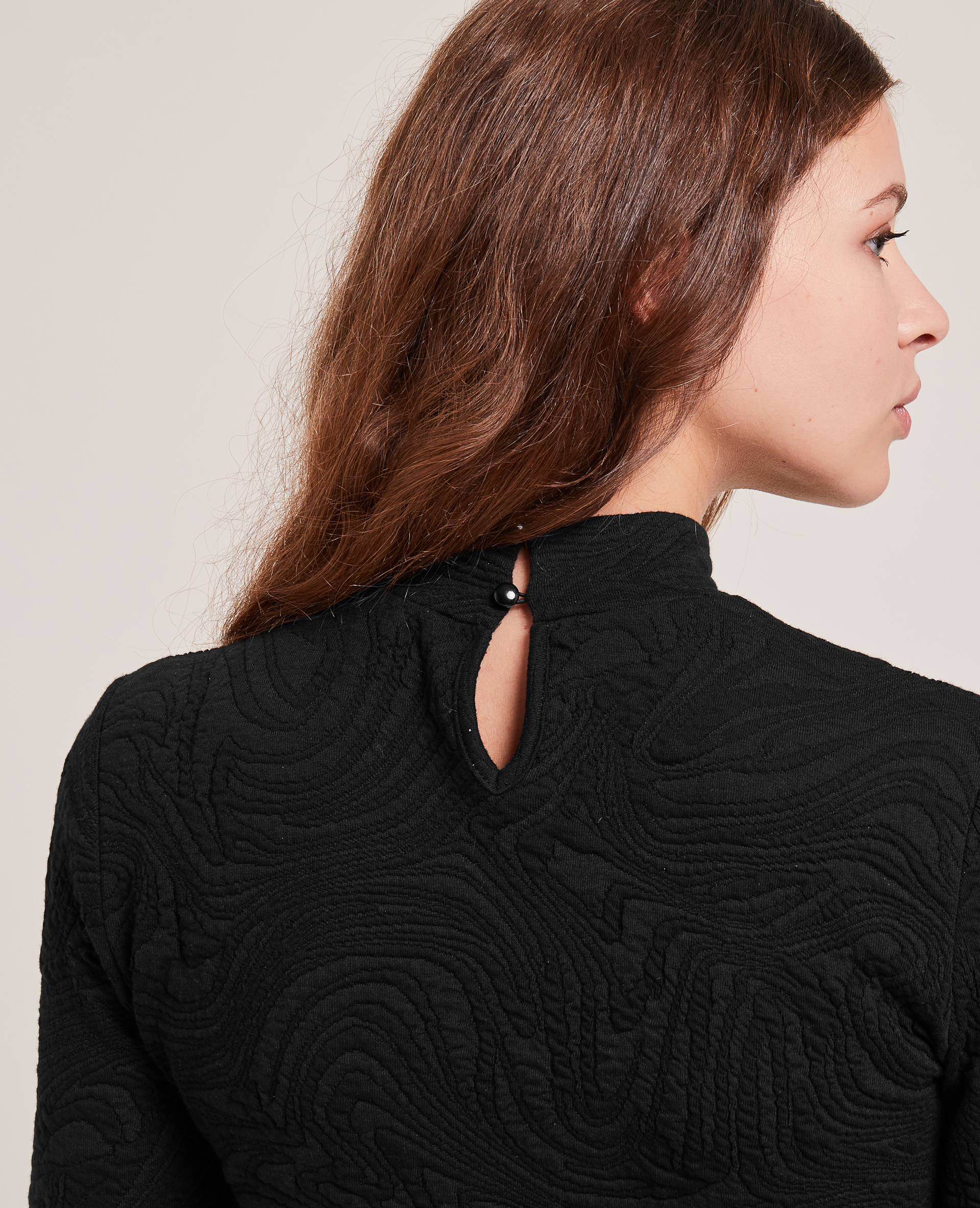 Robe courte matière jacquard noir - Pimkie