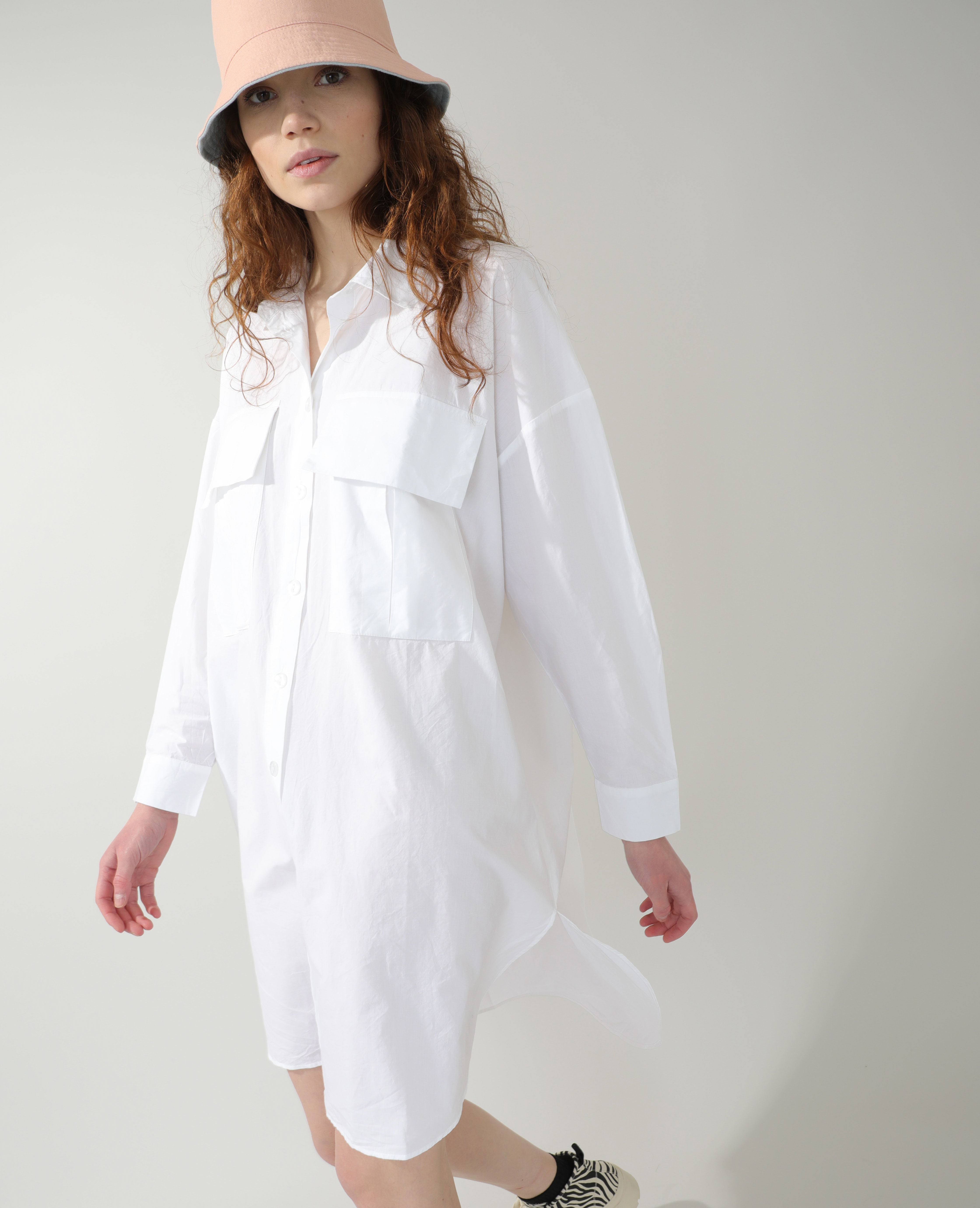 Robe chemise oversize blanc ...
