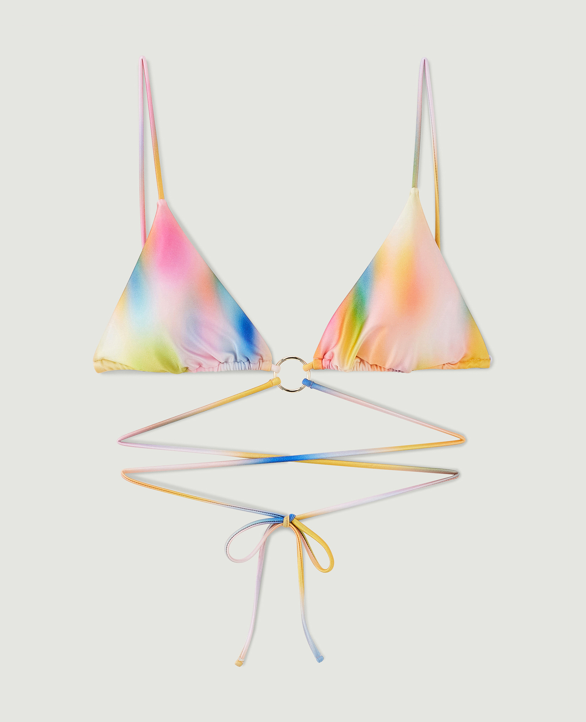 Haut de maillot triangle avec laçage orange - Pimkie