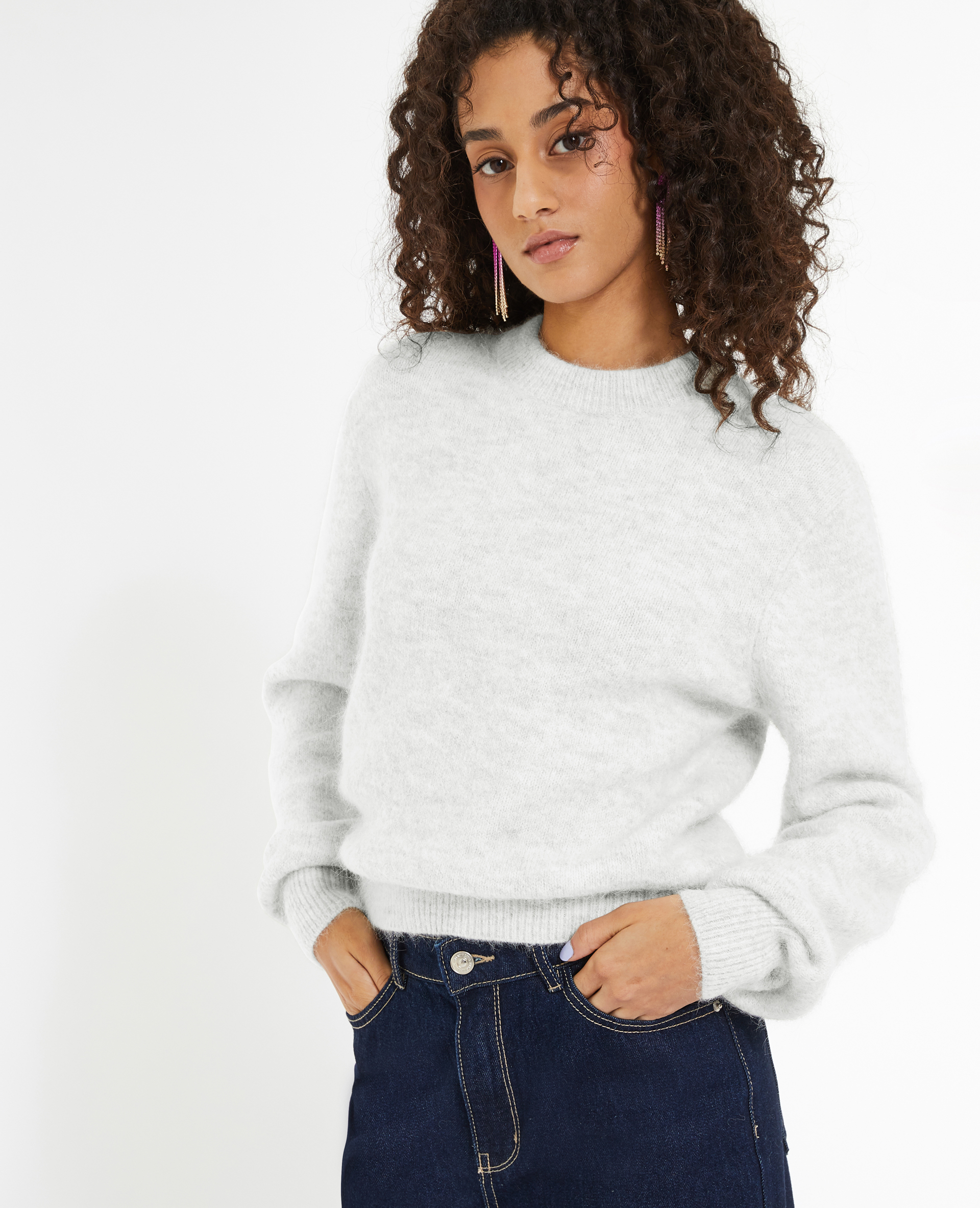 Pull sales maille douce