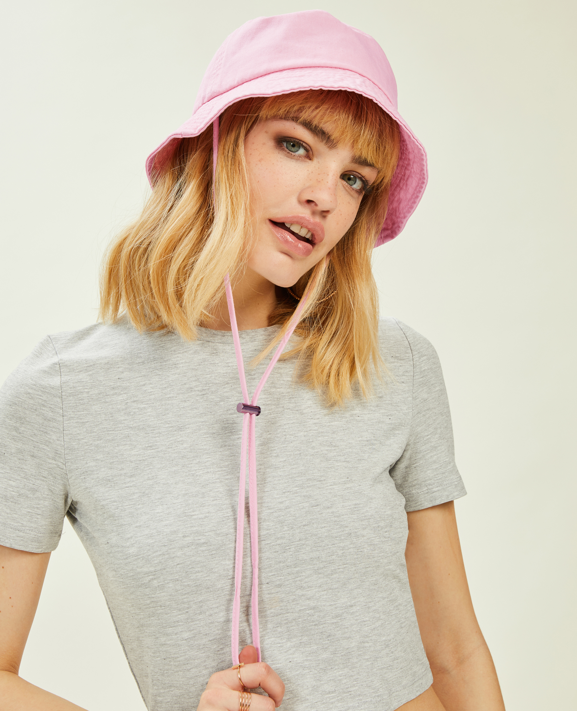 Bob en toile avec liens et stoppeur rose clair - Pimkie