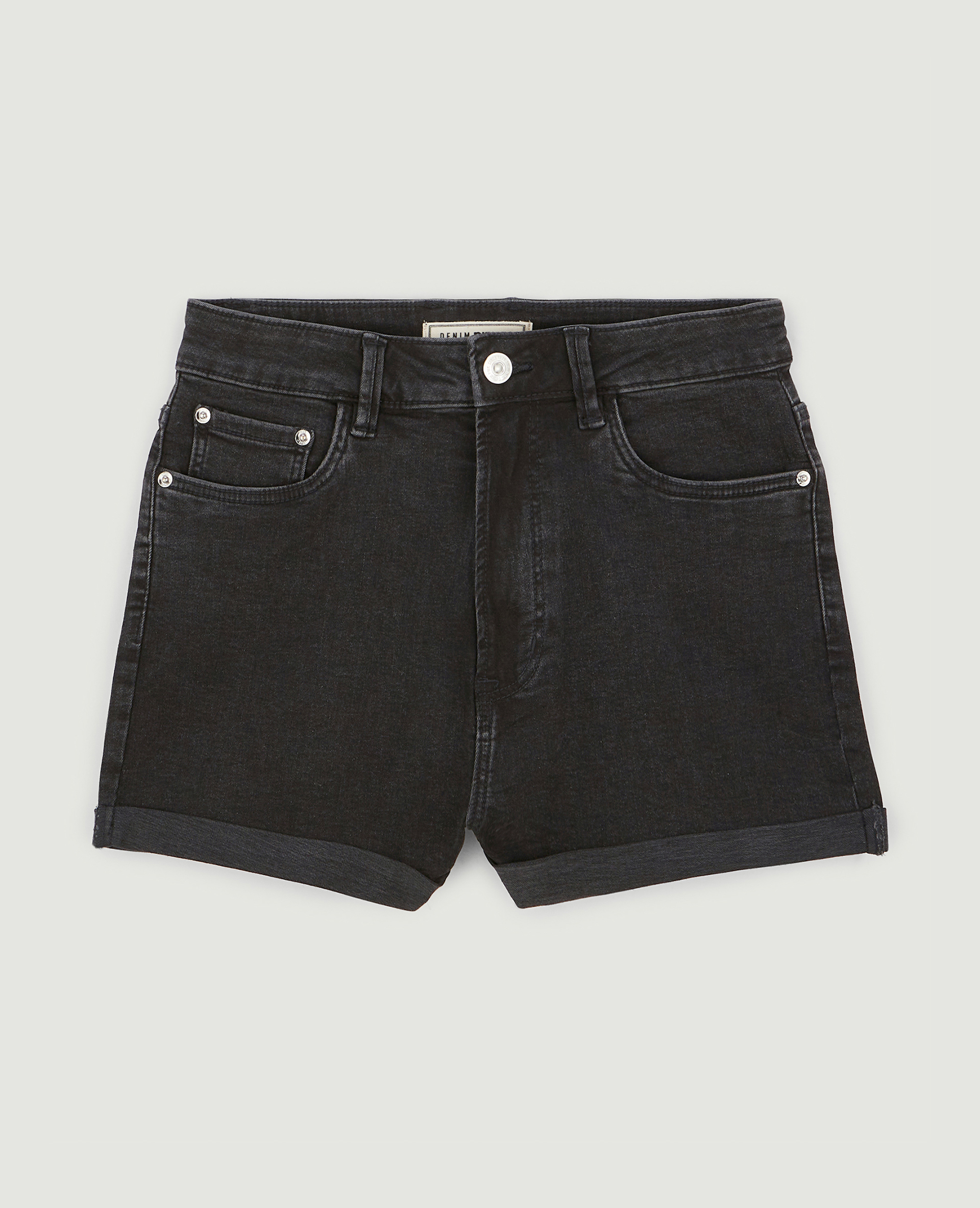 Short en jean bords roulottés noir - Pimkie