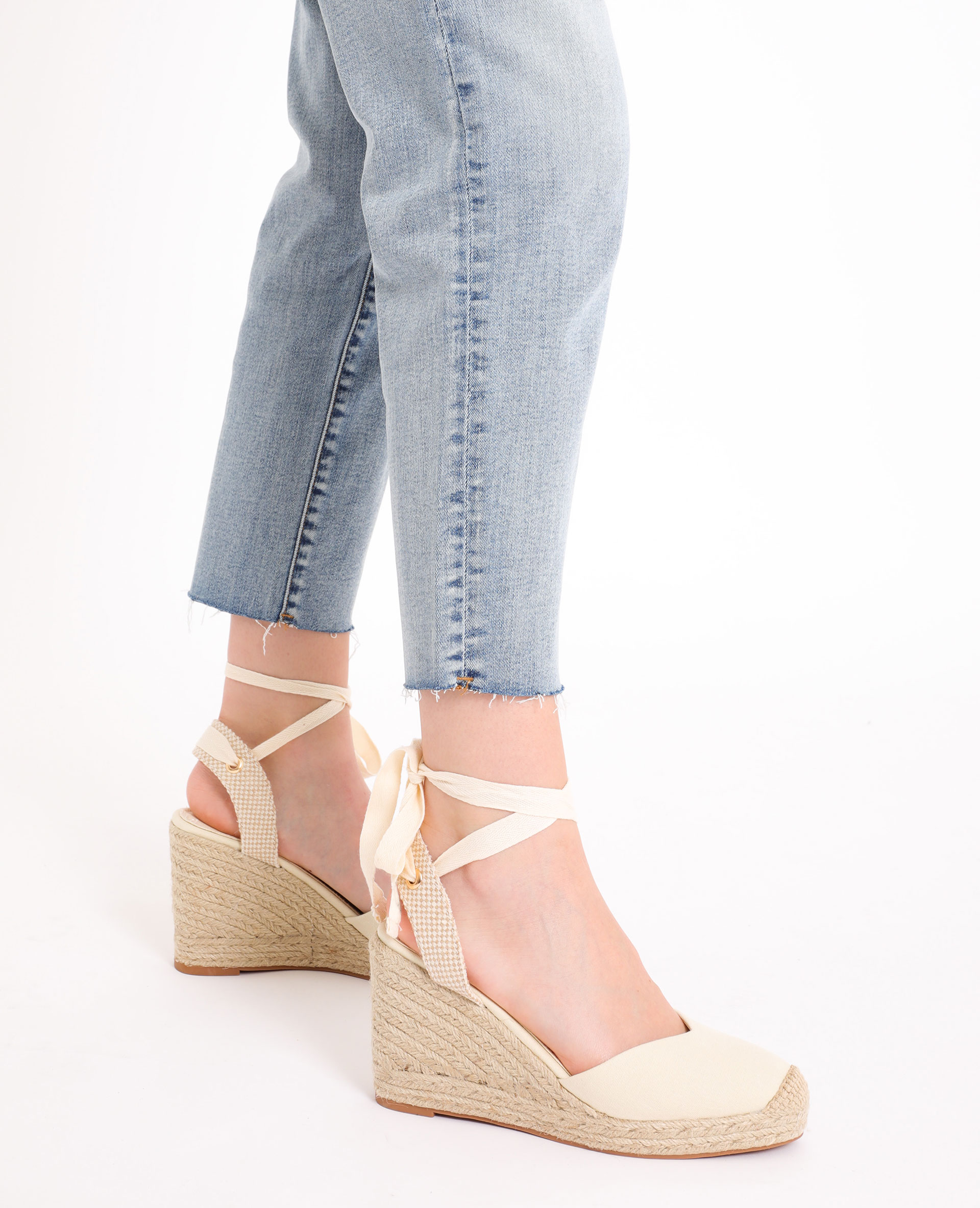 Sandale best sale compensee paille