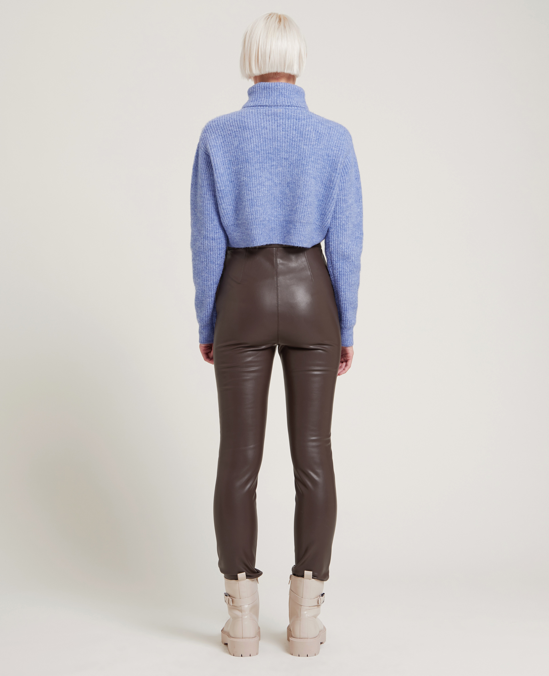 Legging simili cuir marron - Pimkie