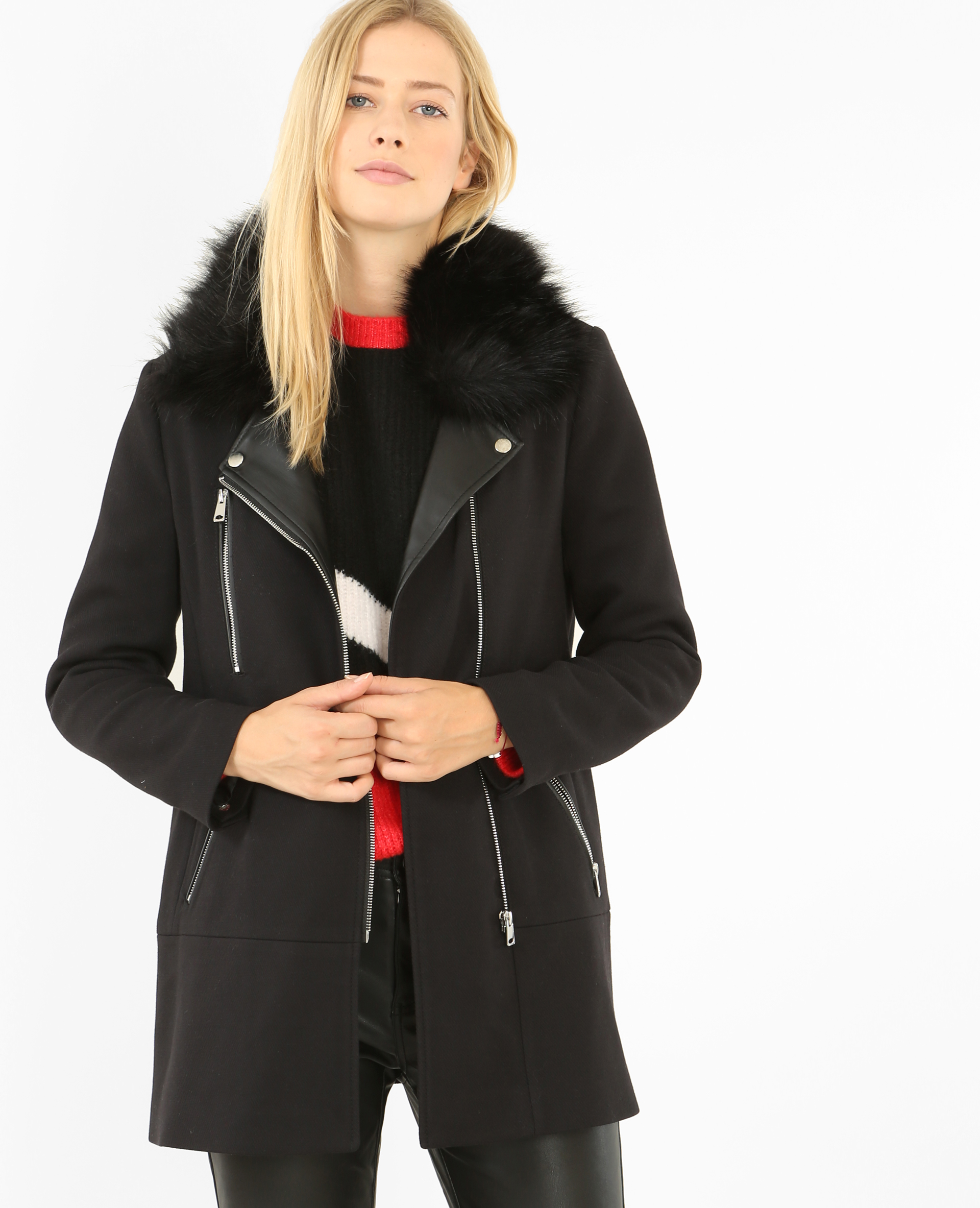 manteau noir femme pimkie