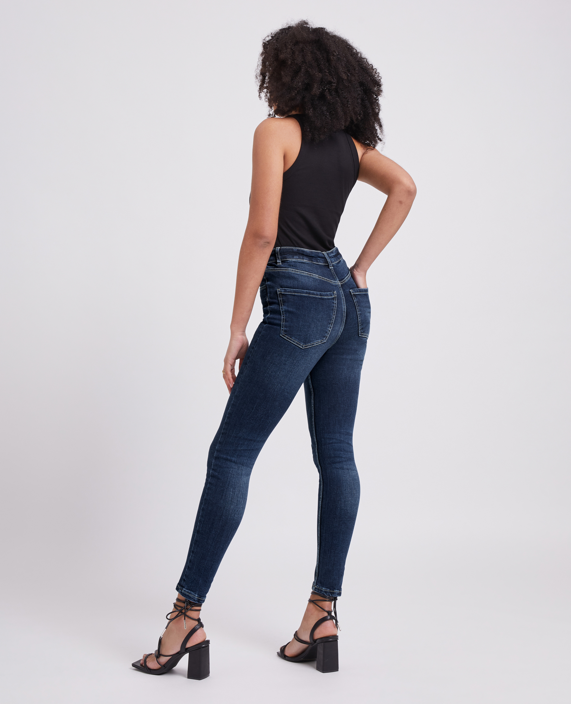 Jean skinny taille haute bleu brut - Pimkie