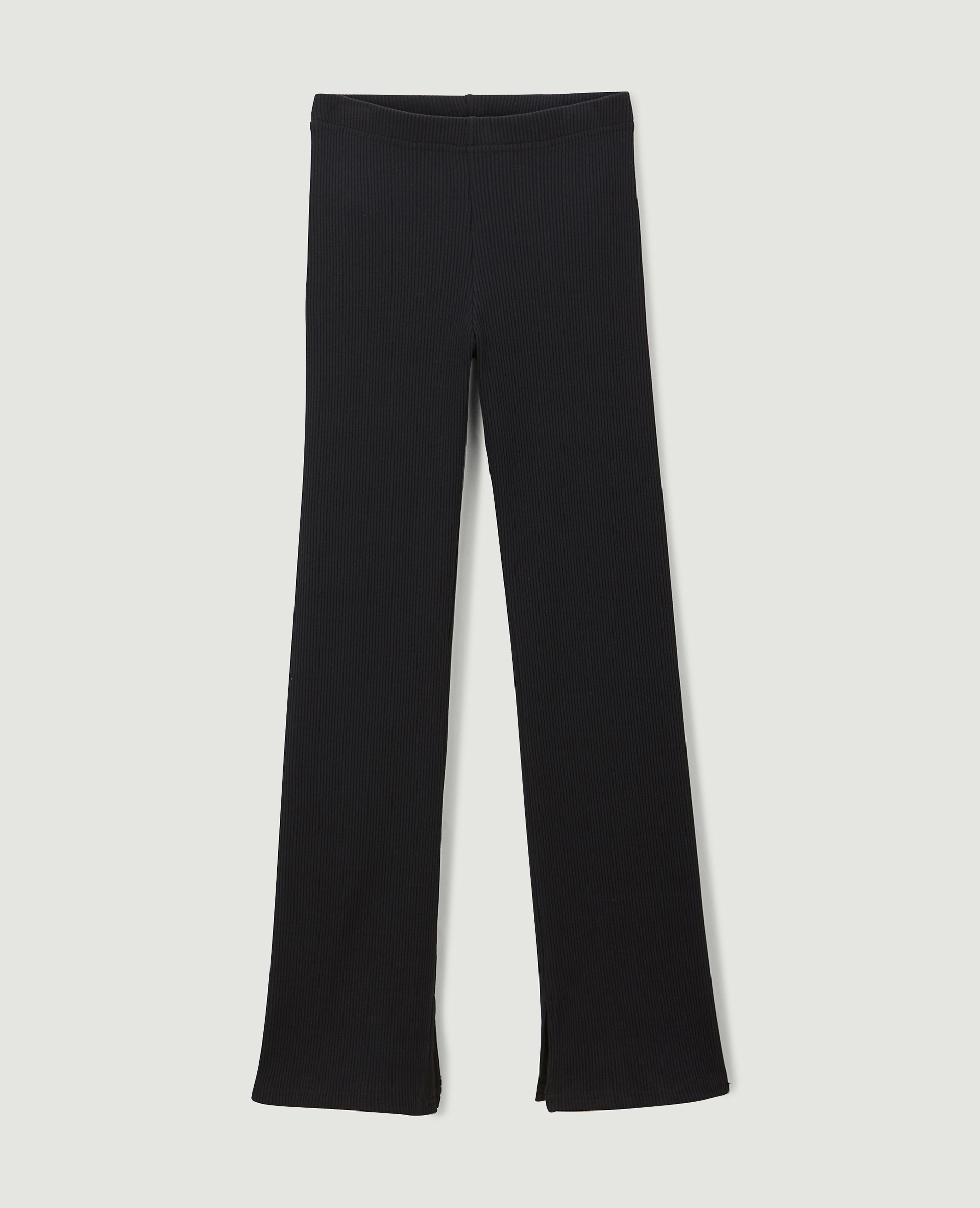 Pantalon flare en maille côtelée noir - Pimkie