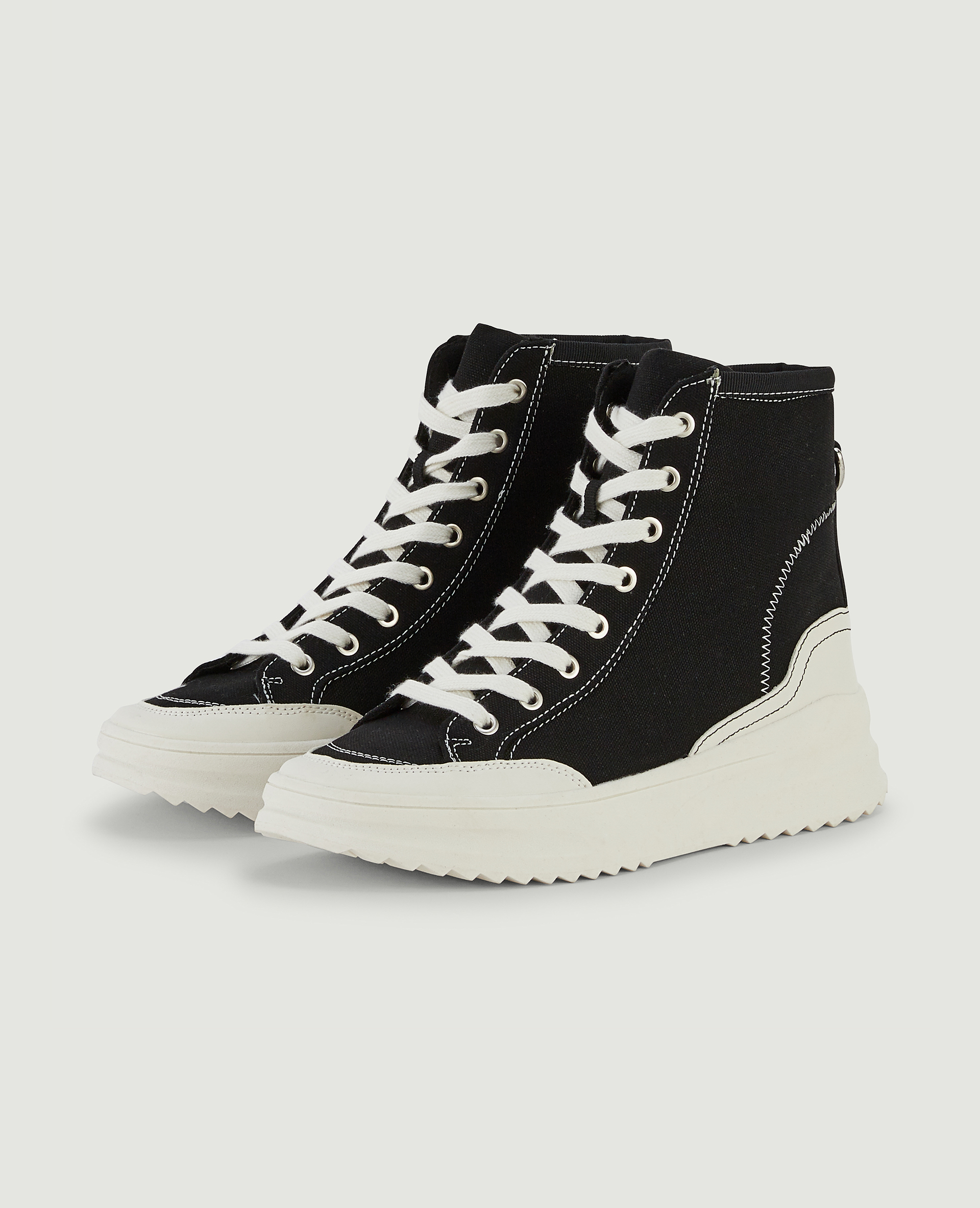 Baskets montantes en toile noir - Pimkie