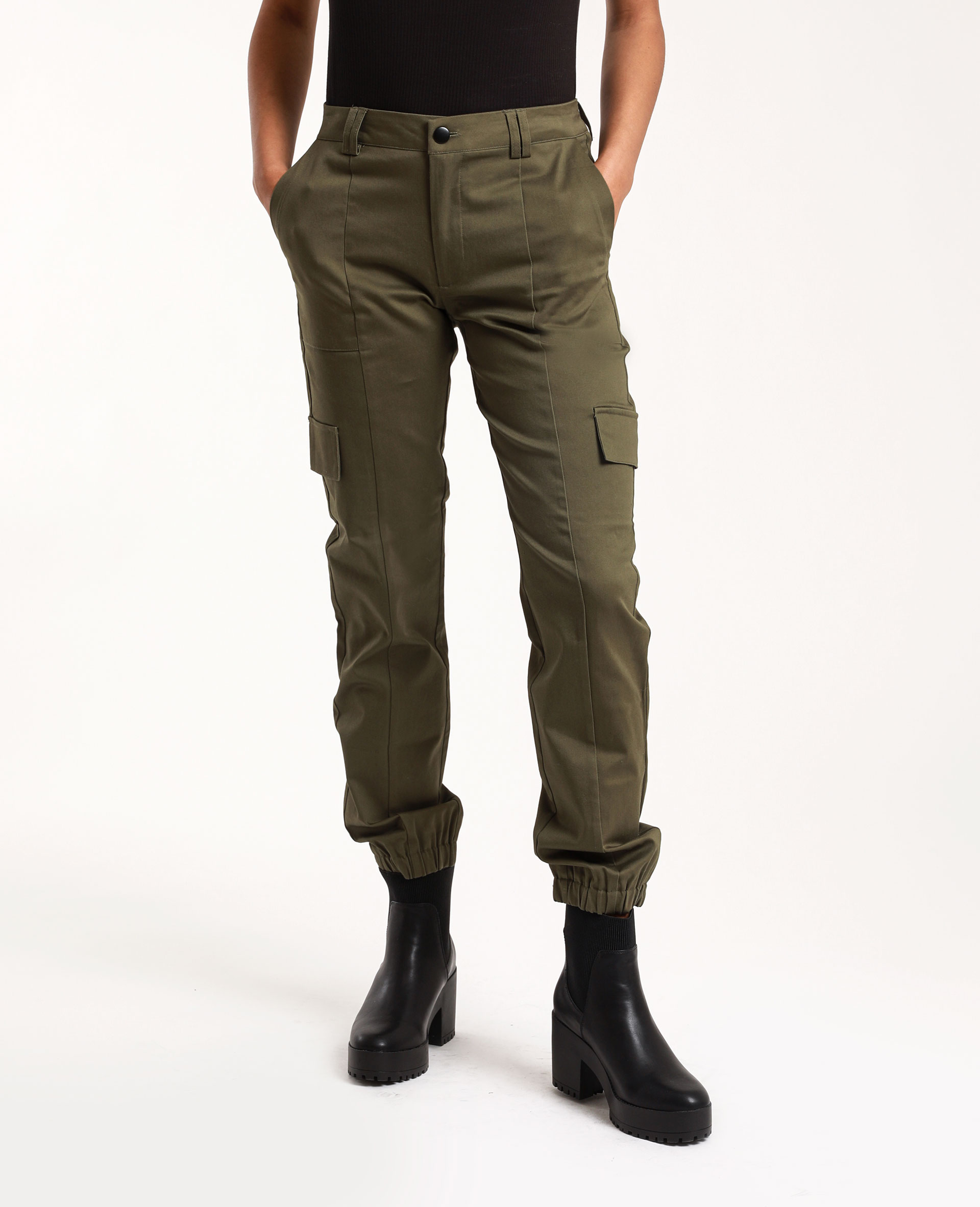 Pantalon cargo femme 2025 kaki avec poches