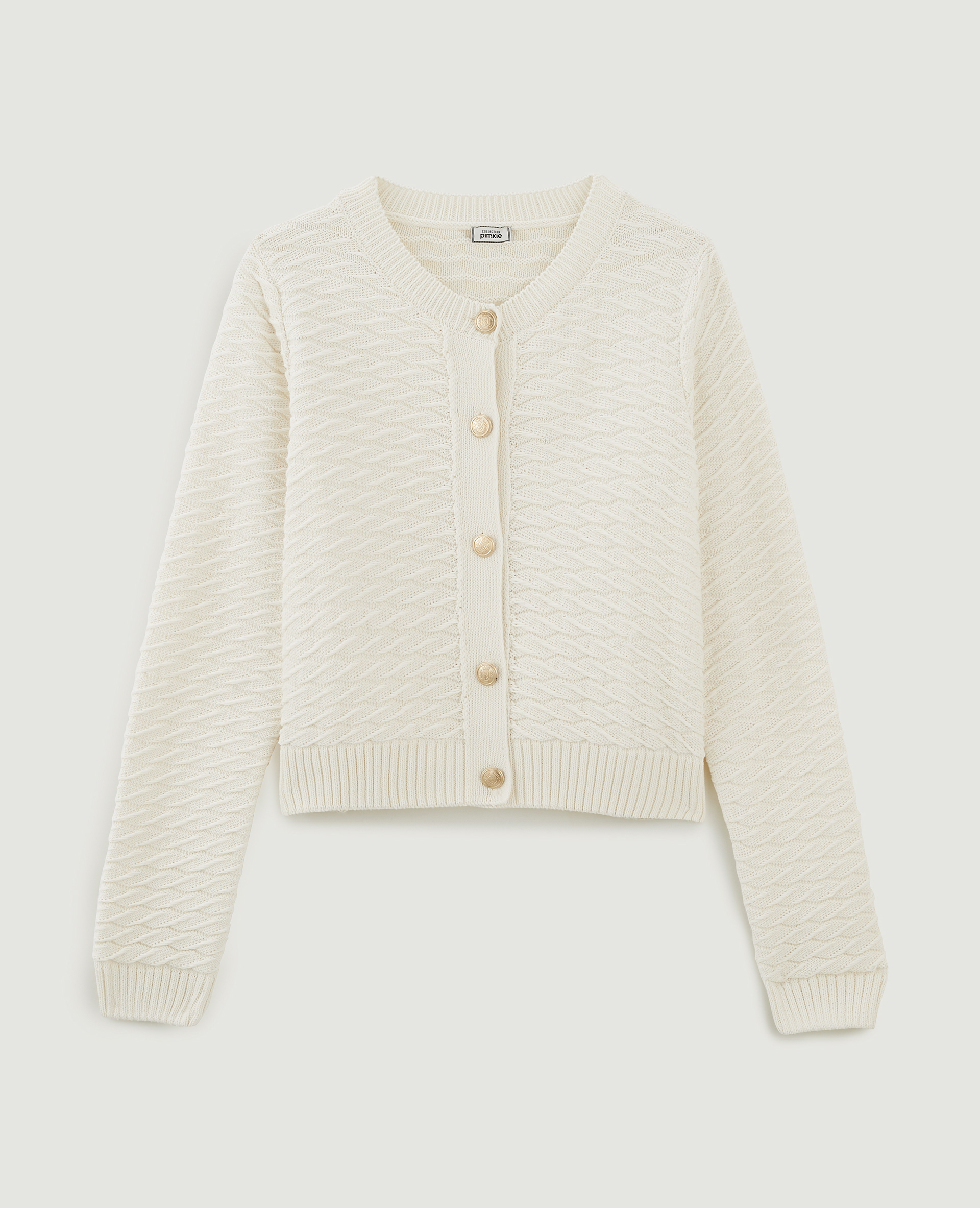 Gilet en maille reliéfée boutons marins blanc - Pimkie