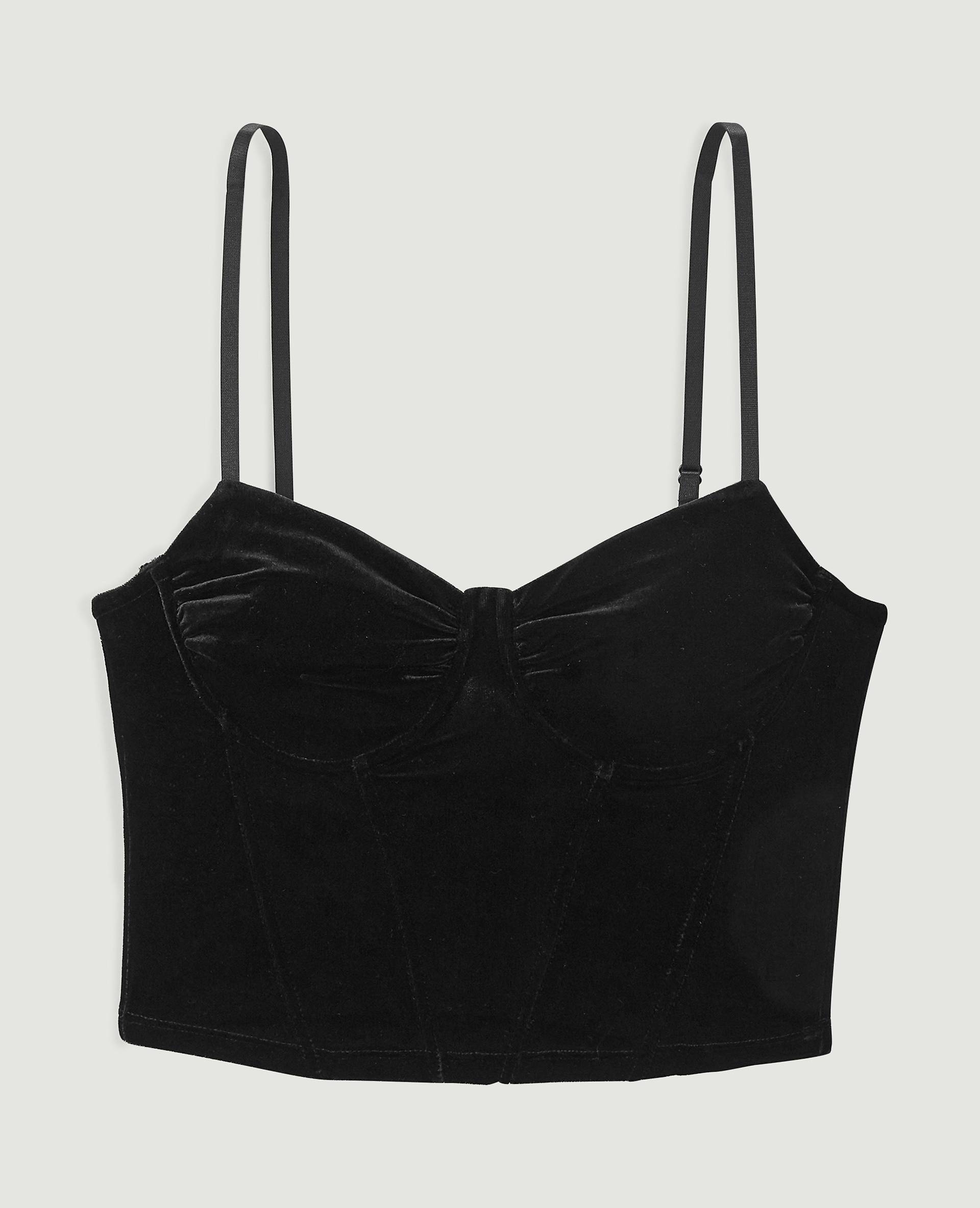 Corset en velours noir - Pimkie