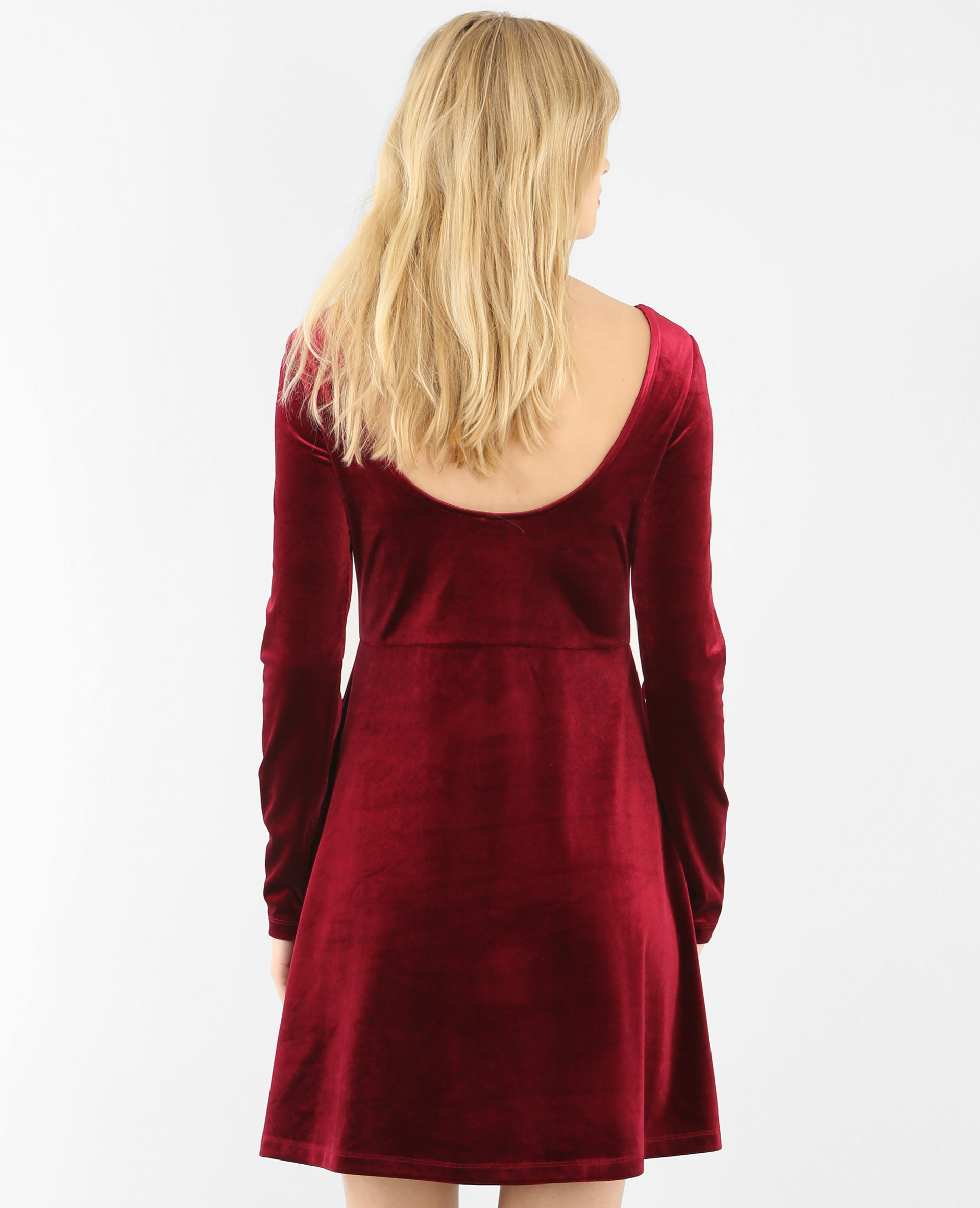 Robe patineuse velours grenat 780529361A03 Pimkie