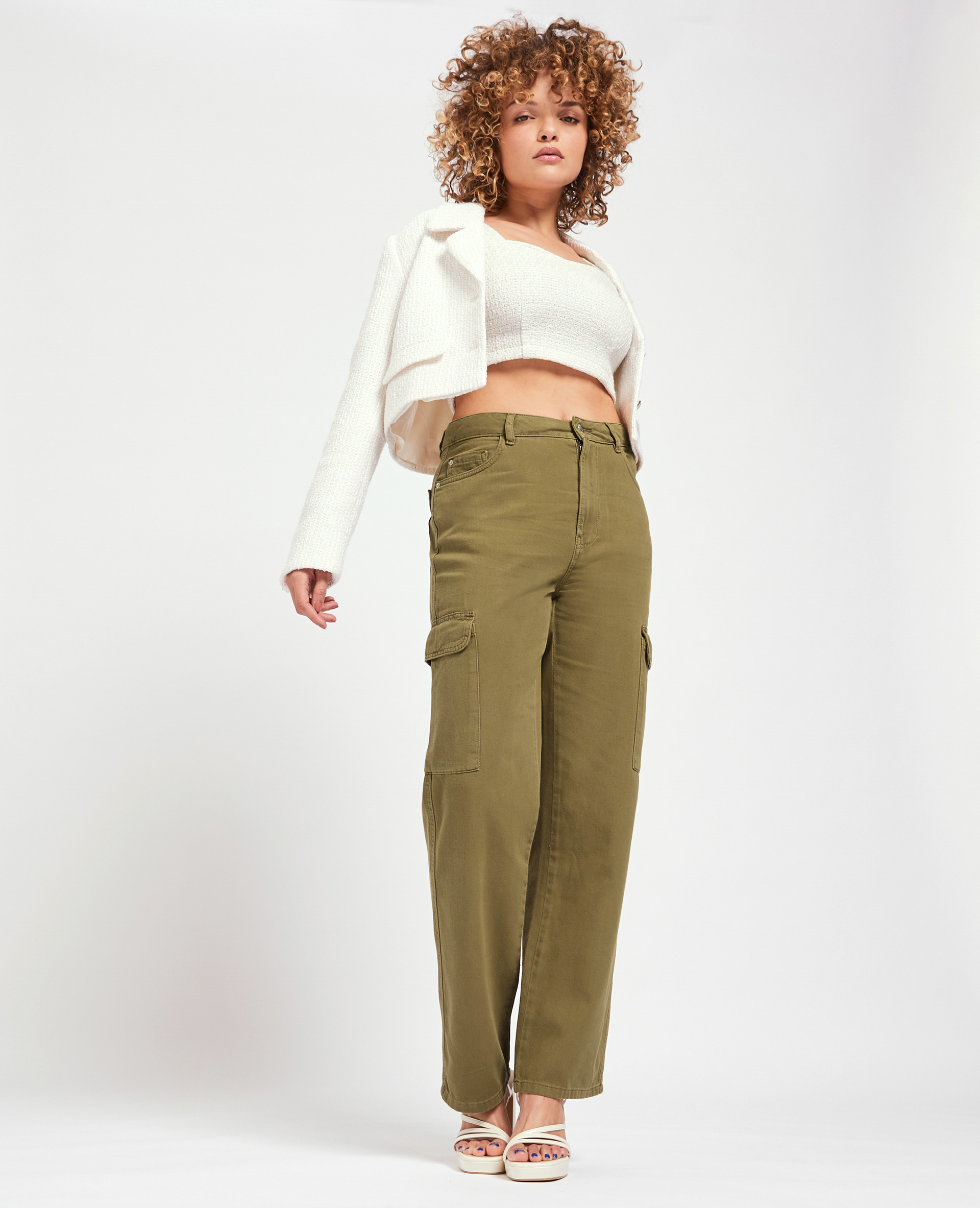 Jean cargo kaki femme clearance