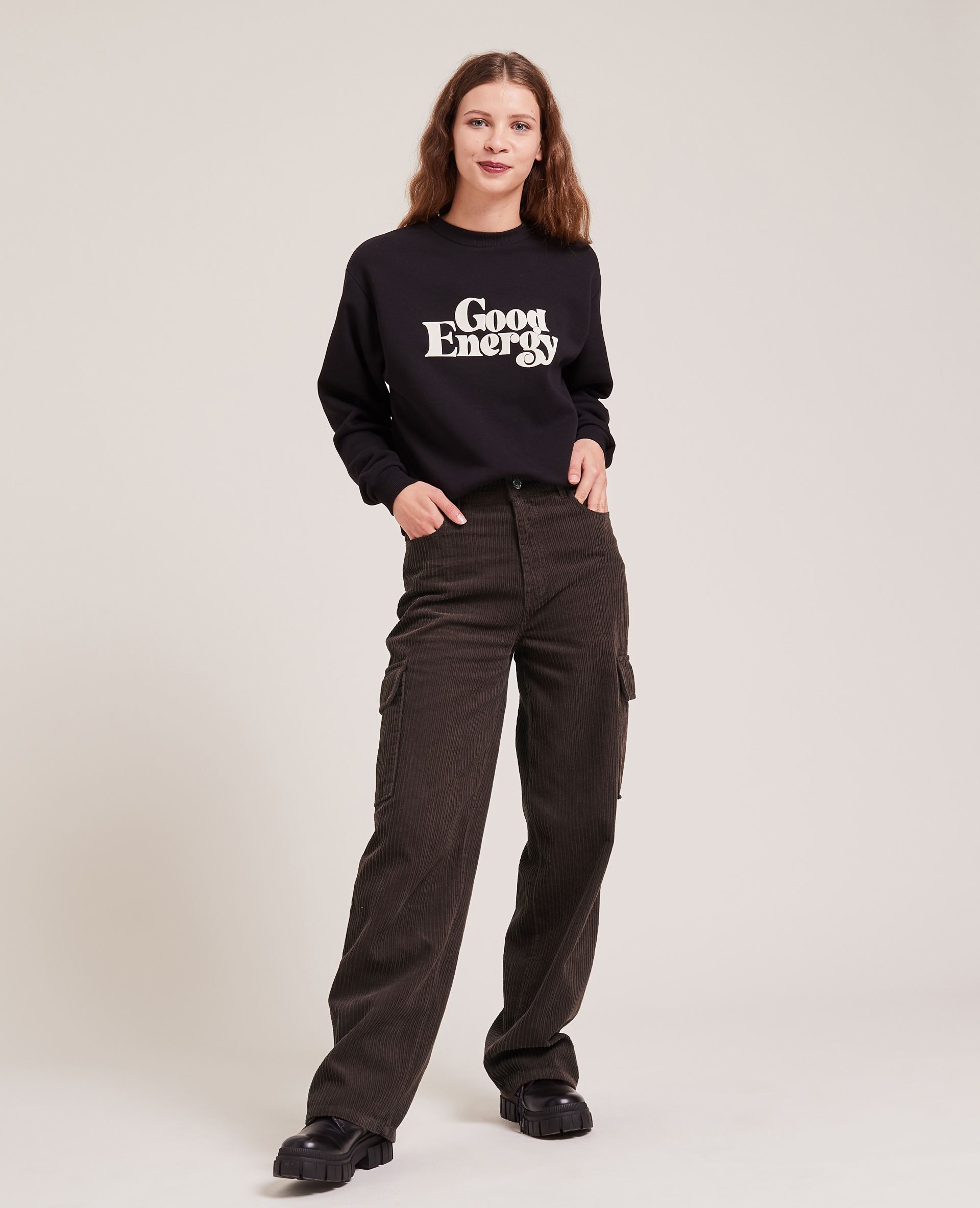 Pantalon cargo en velours marron - Pimkie