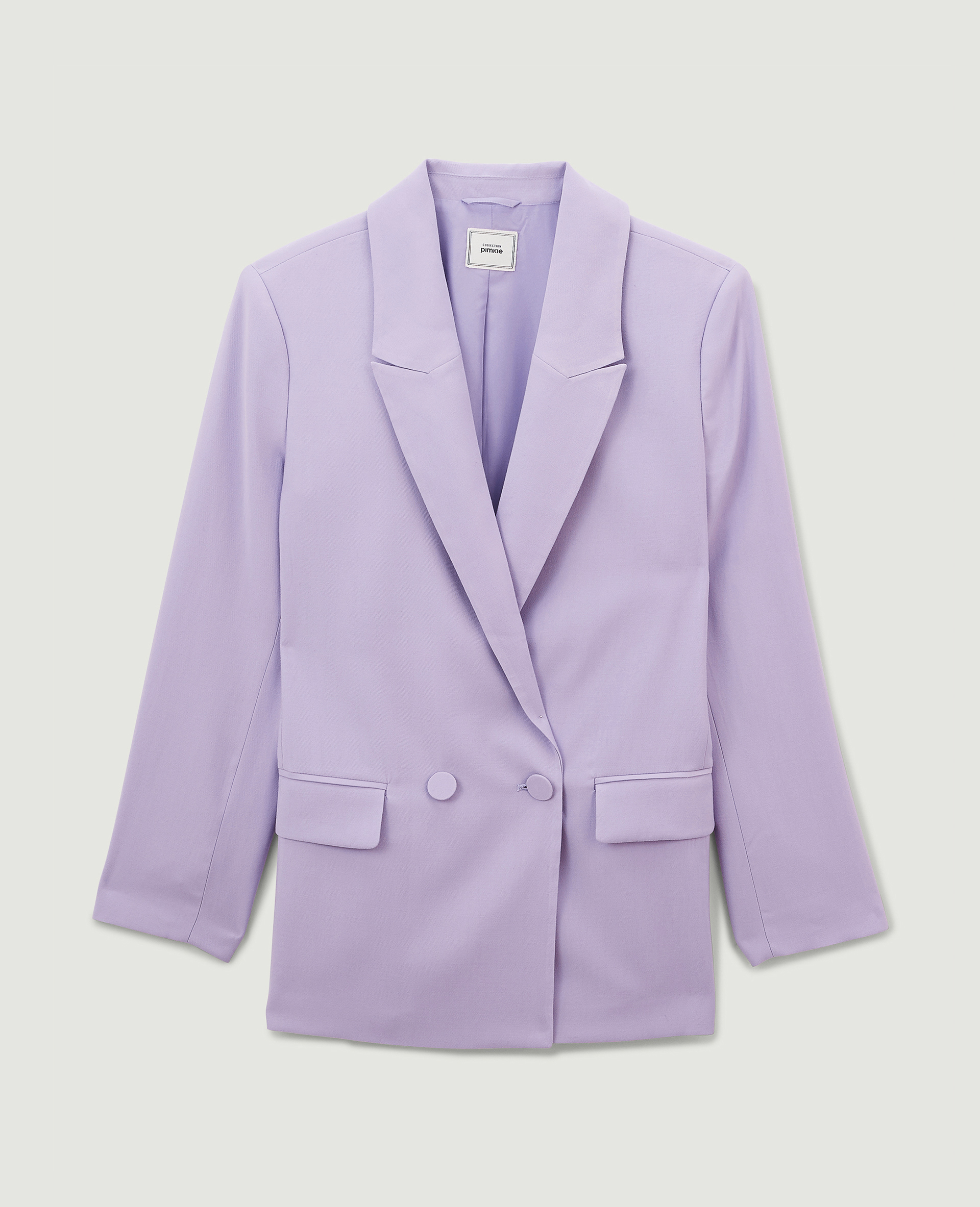 Veste blazer oversize en toile fluide lilas - Pimkie