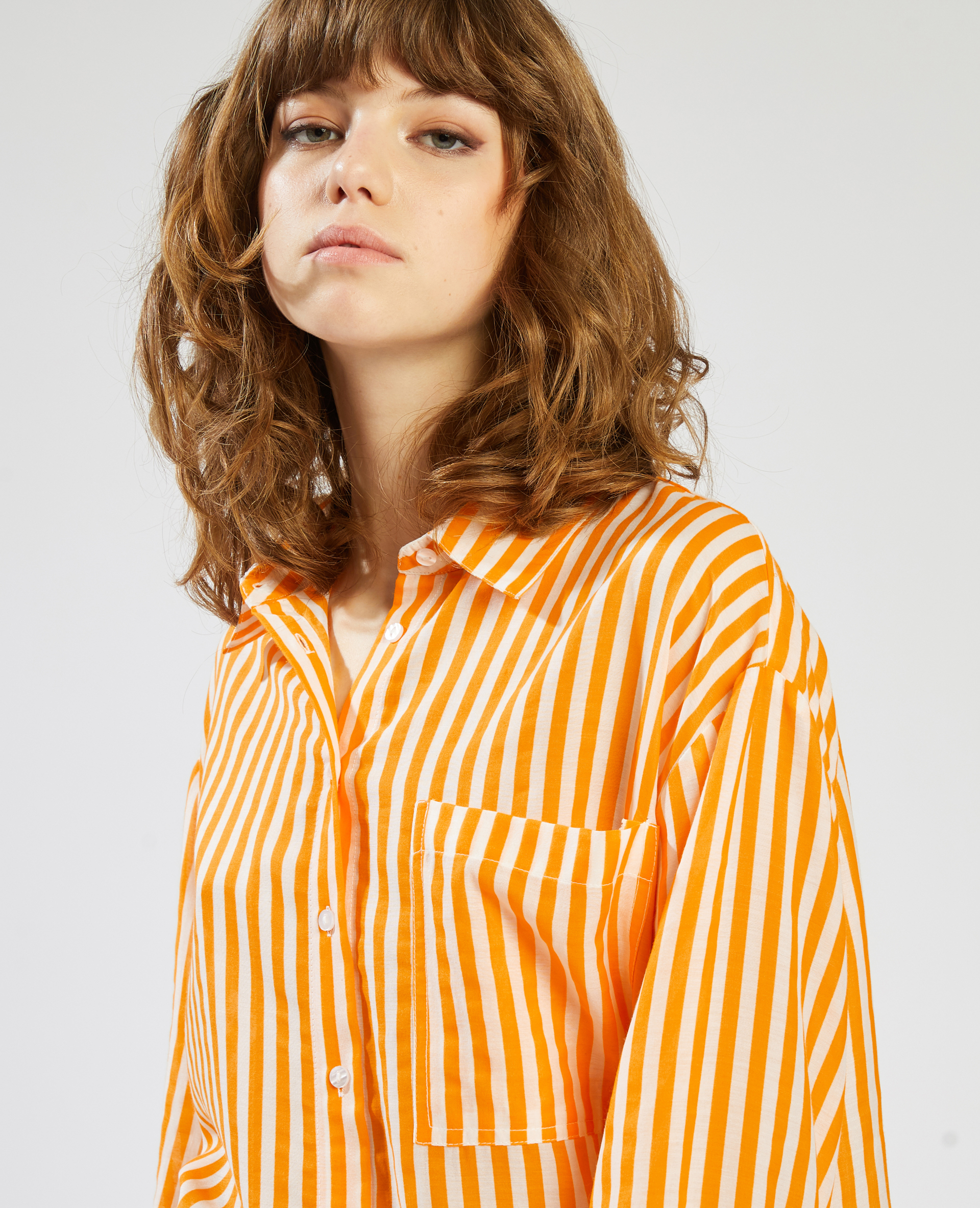 Chemise fluide rayée orange - Pimkie