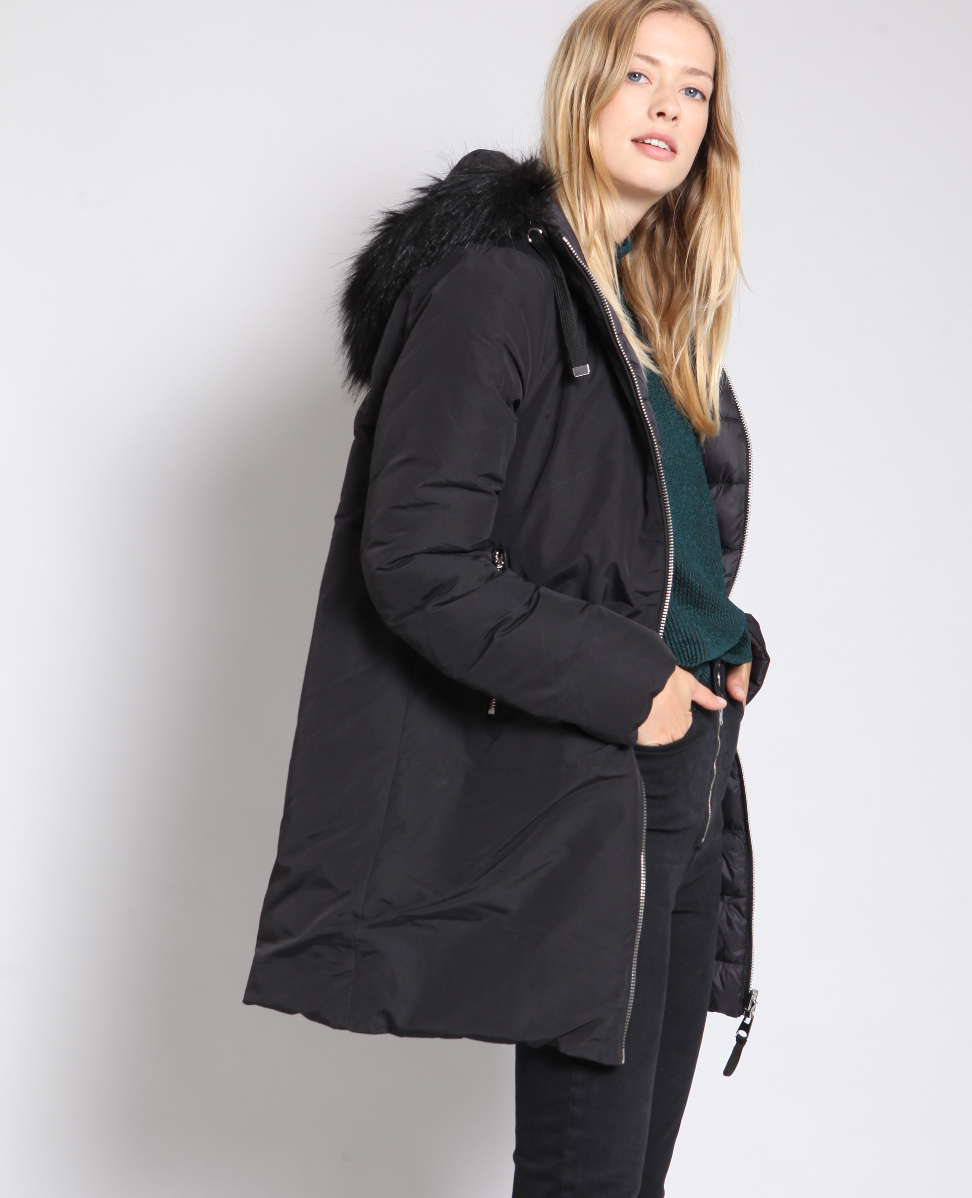 parka cintrée femme noir