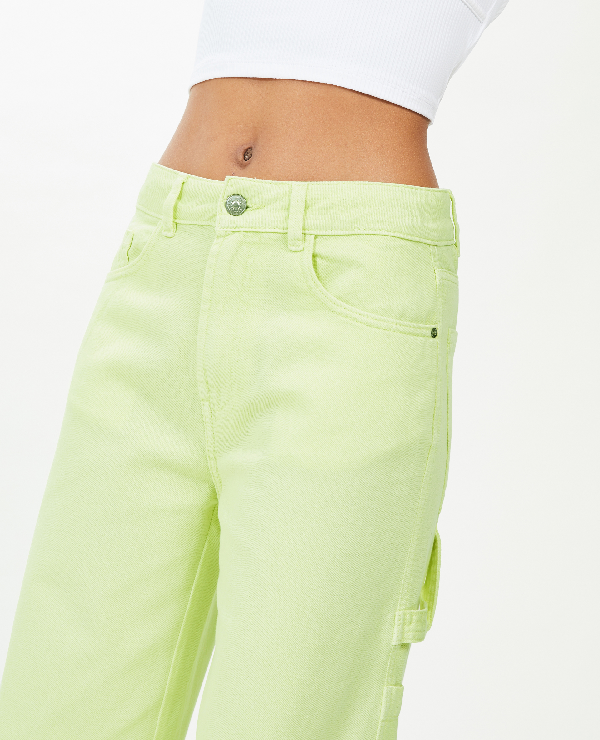 Jean cargo large jaune fluo - Pimkie