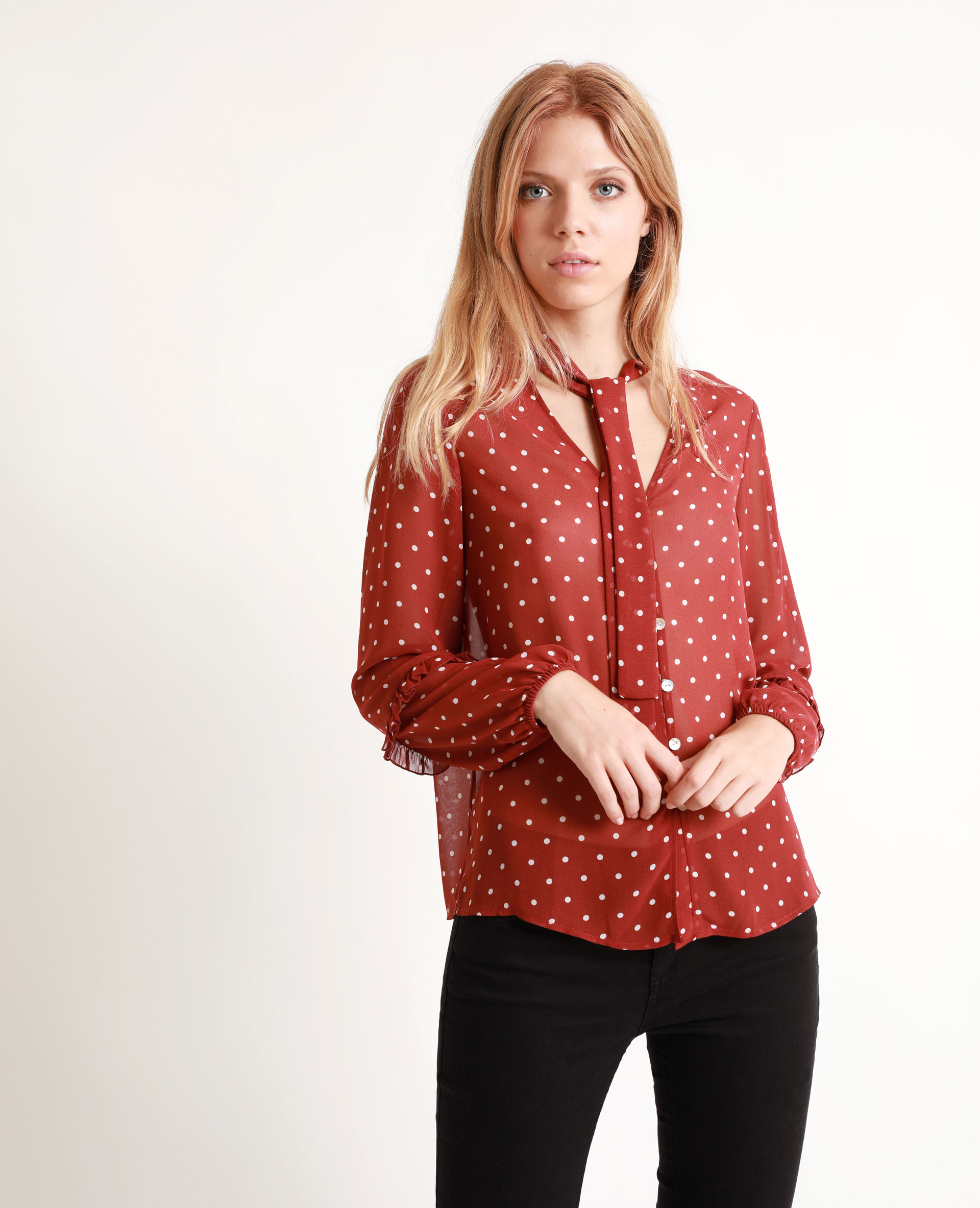 Chemisier transparent a pois deals