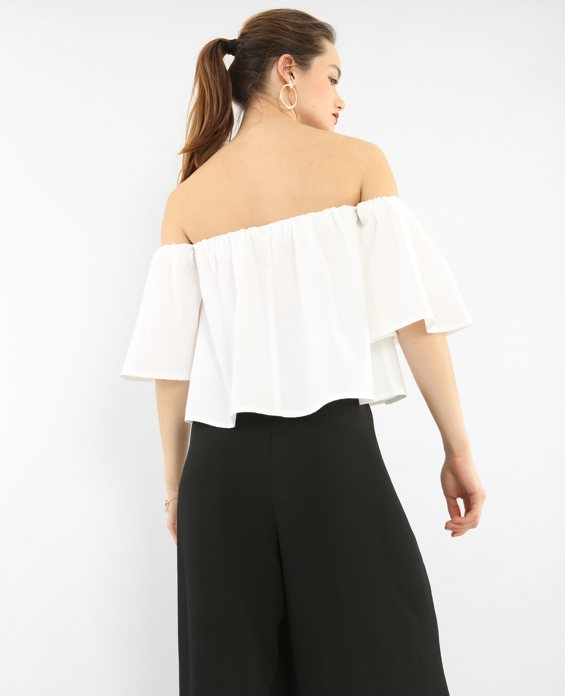 Blouse cropped blanc - Pimkie
