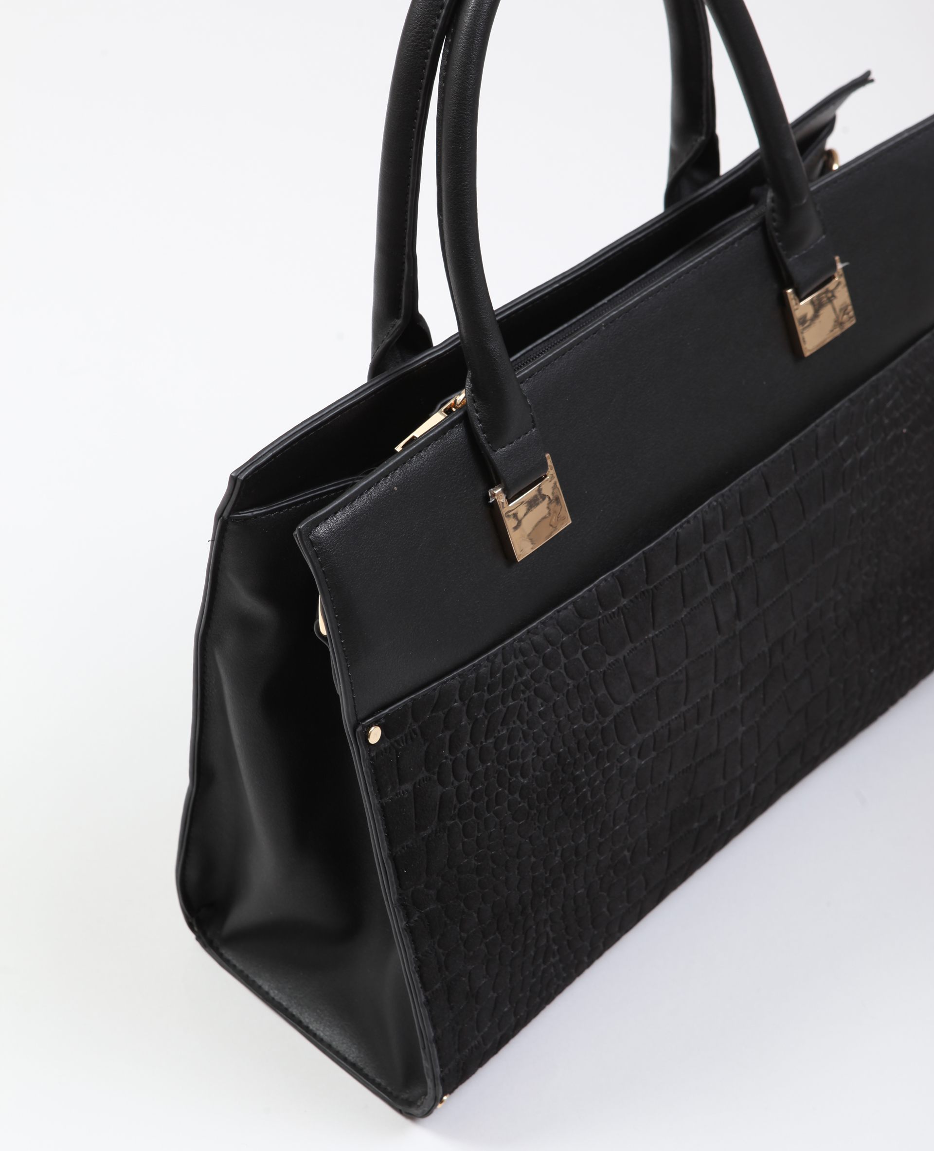 Sac a hotsell main noir croco
