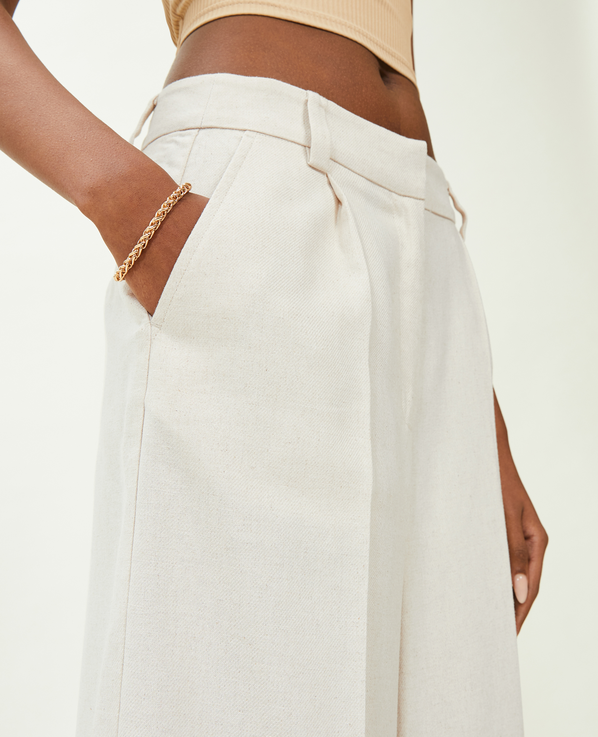 Pantalon large et droit écru - Pimkie