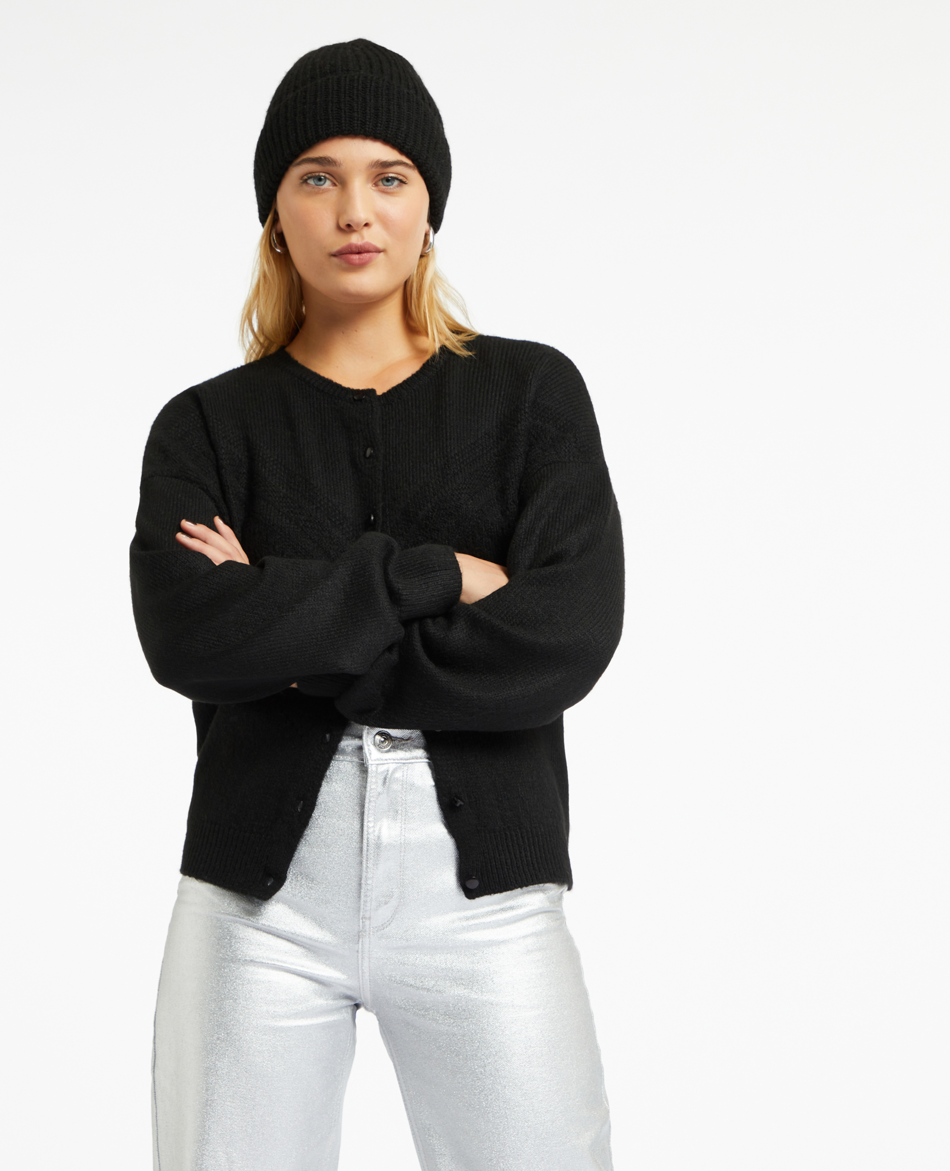 Gilet col rond maille fantaisie Pimkie