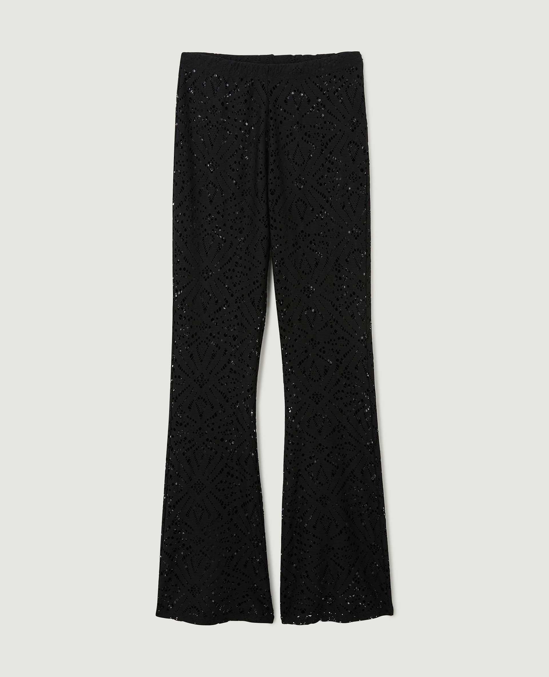 Pantalon flare en maille ajourée noir - Pimkie