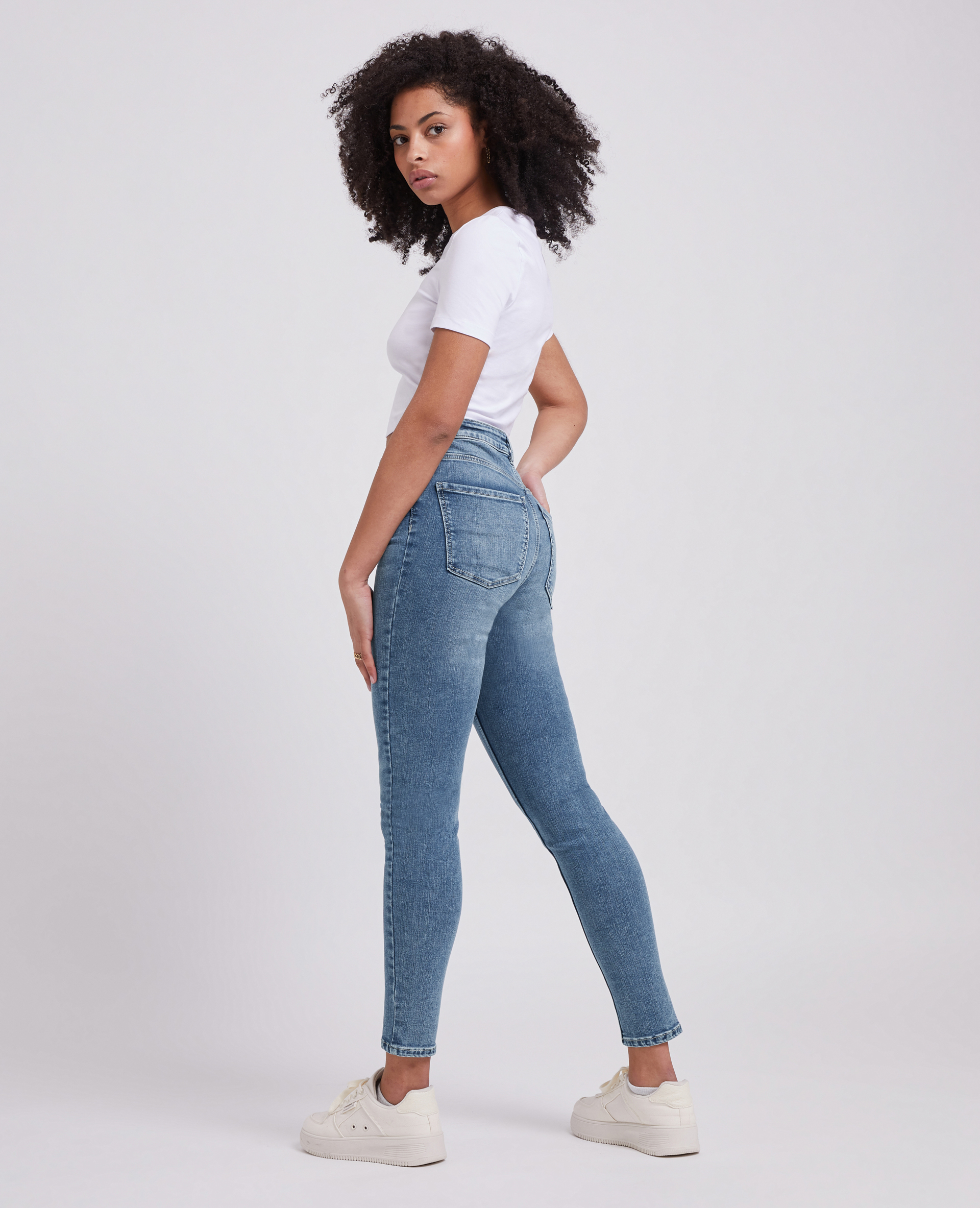 Jean skinny taille haute bleu denim - Pimkie