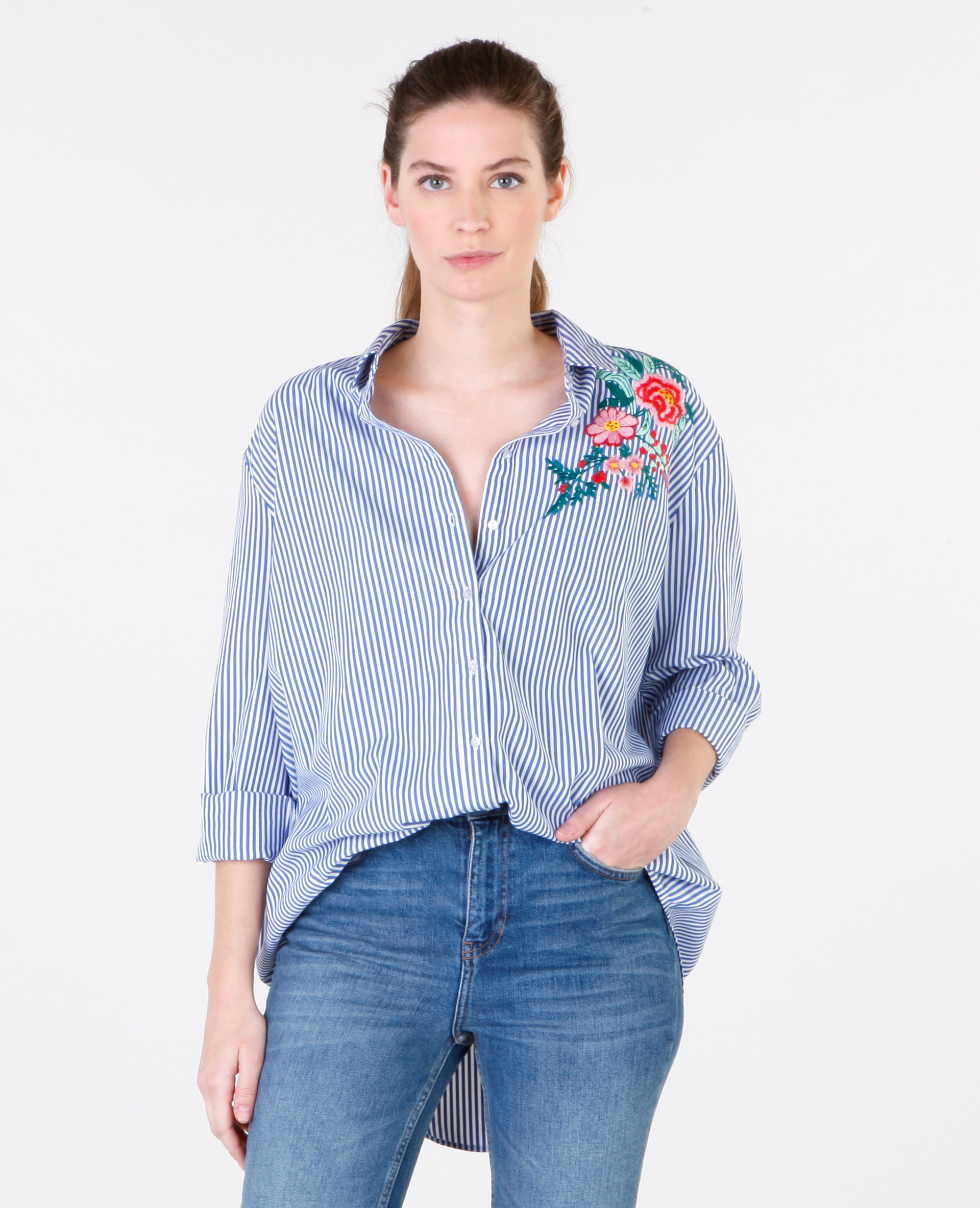 Chemise shop femme brodée