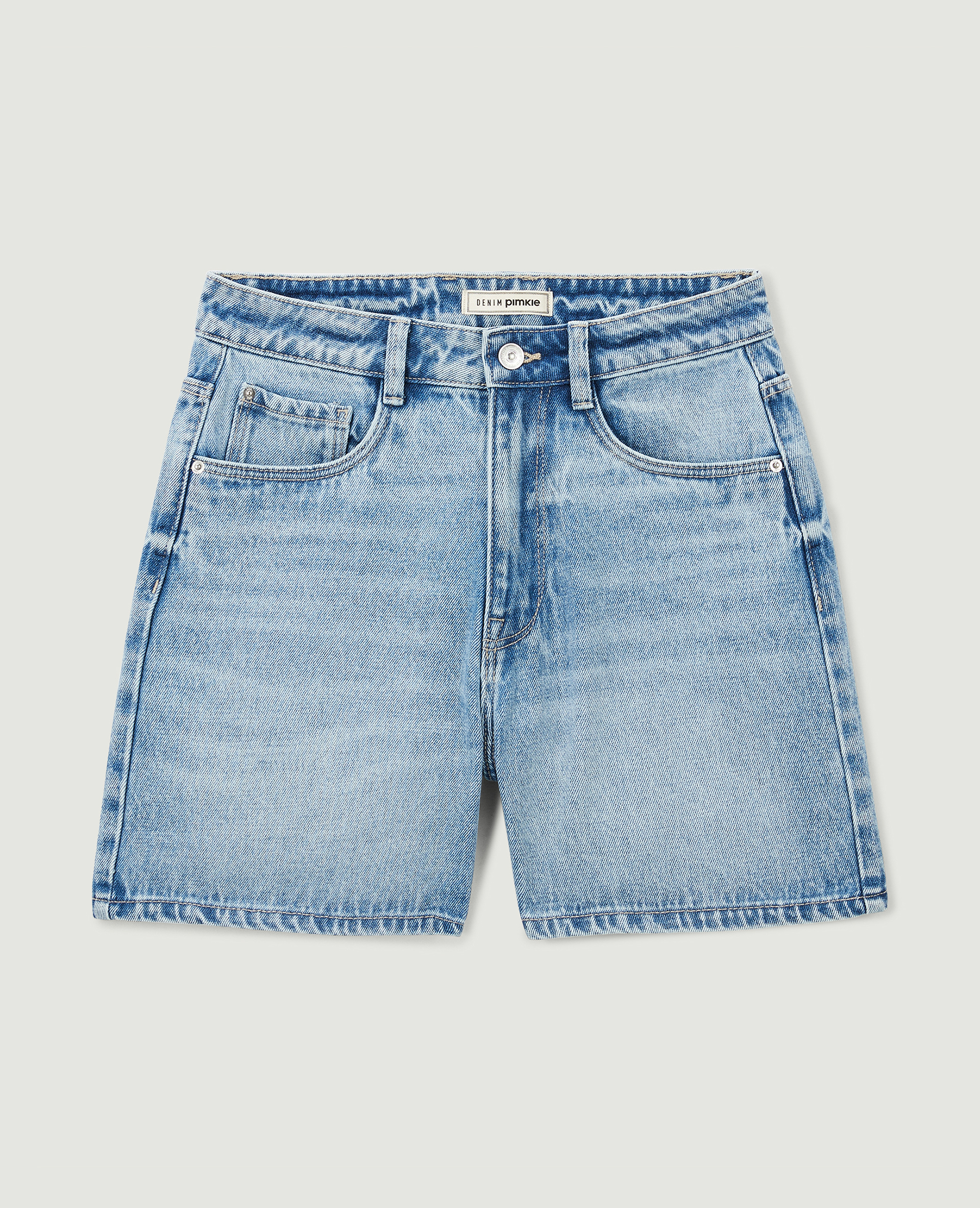 Short en jean taille haute bleu délavé - Pimkie