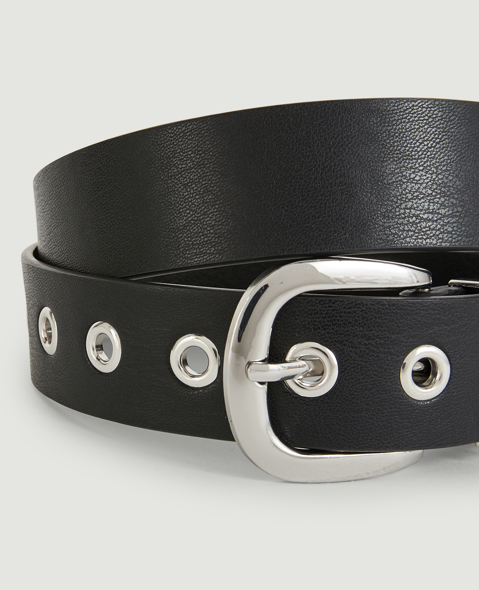 Ceinture œillets métalliques noir - Pimkie