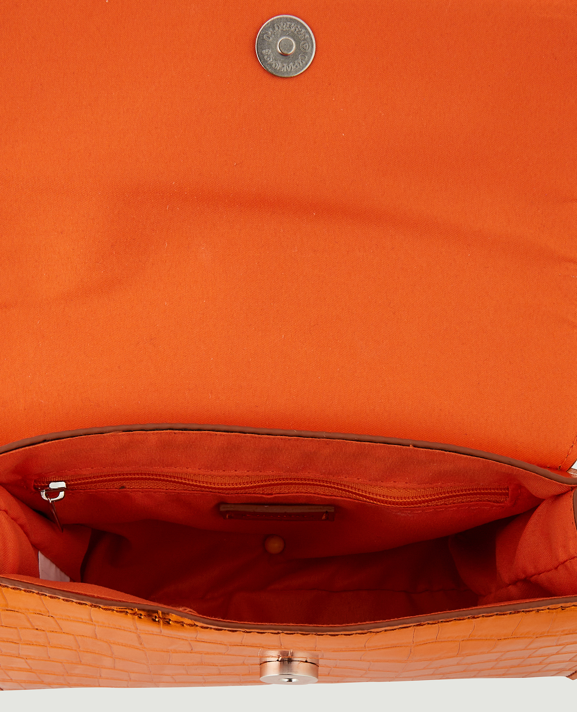 Sac boxy effet croco avec chaine orange - Pimkie