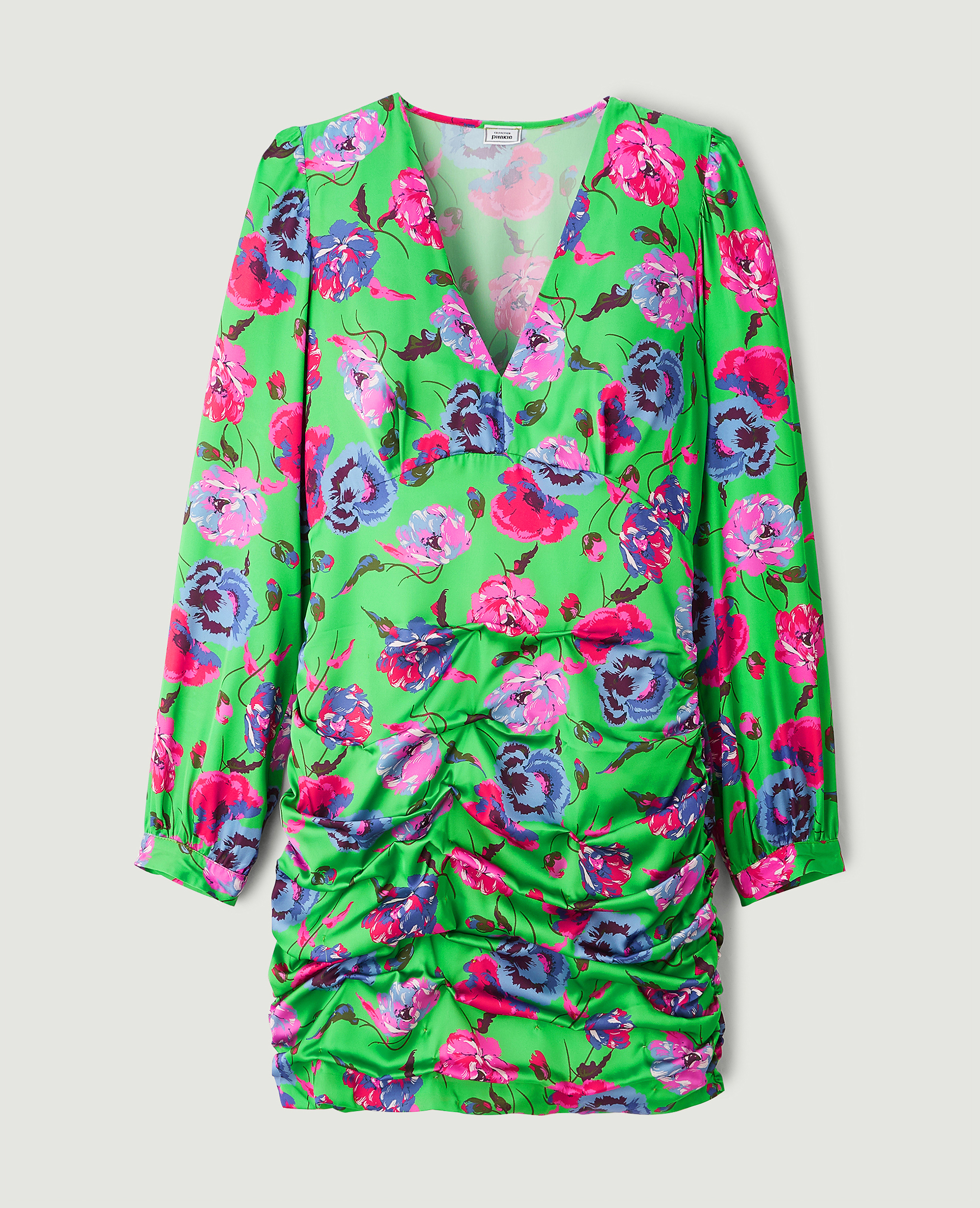 Robe courte en satin vert - Pimkie