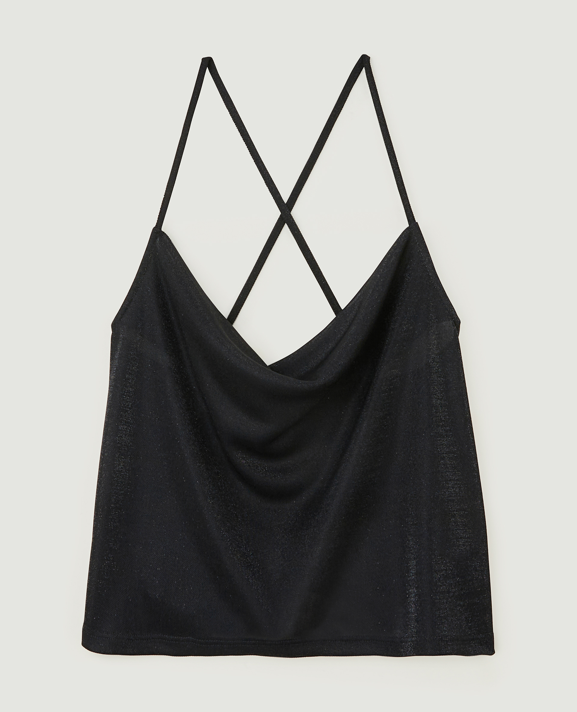 Top col bénitier avec lurex noir - Pimkie