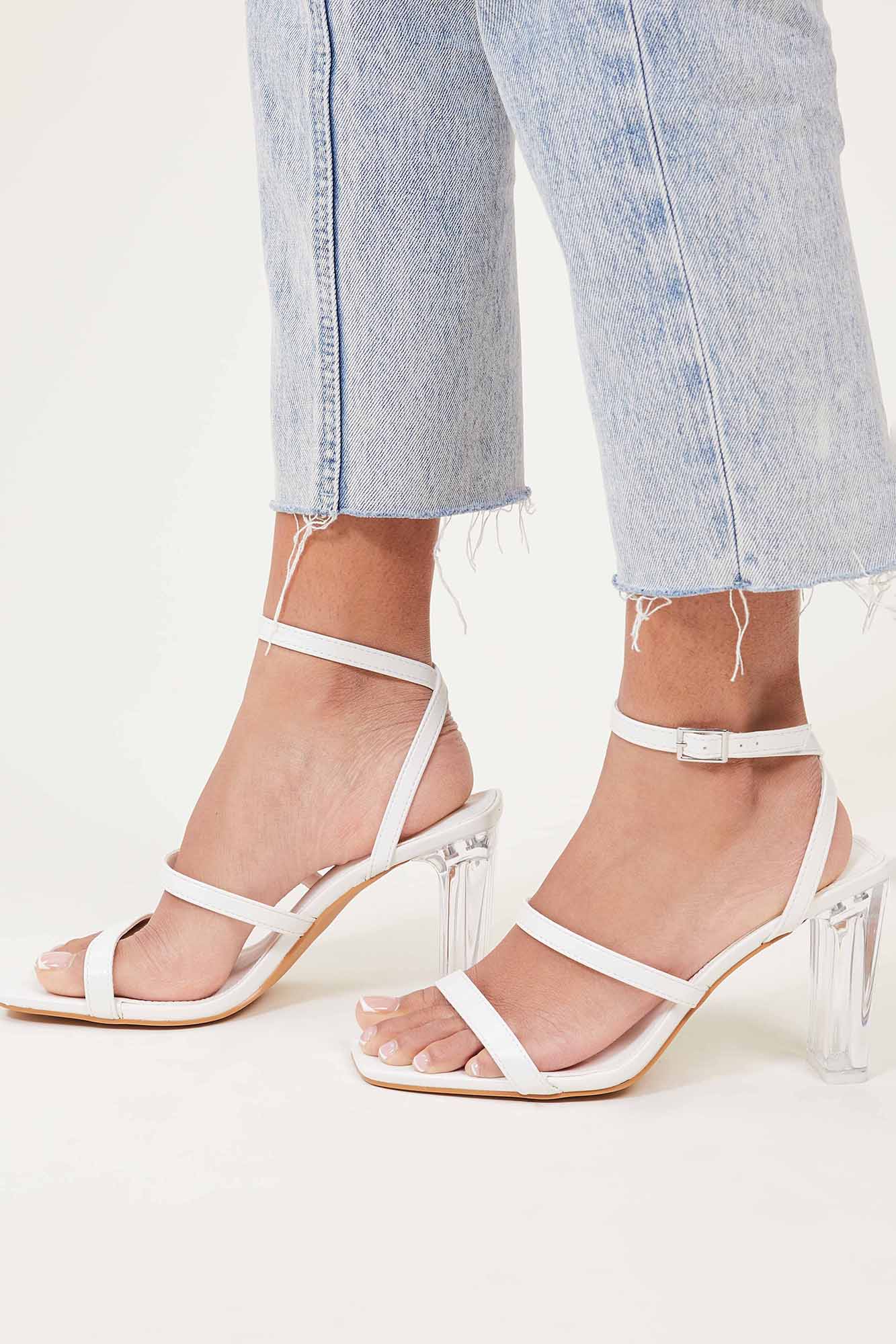 Sandales avec talons plexi blanc - Pimkie
