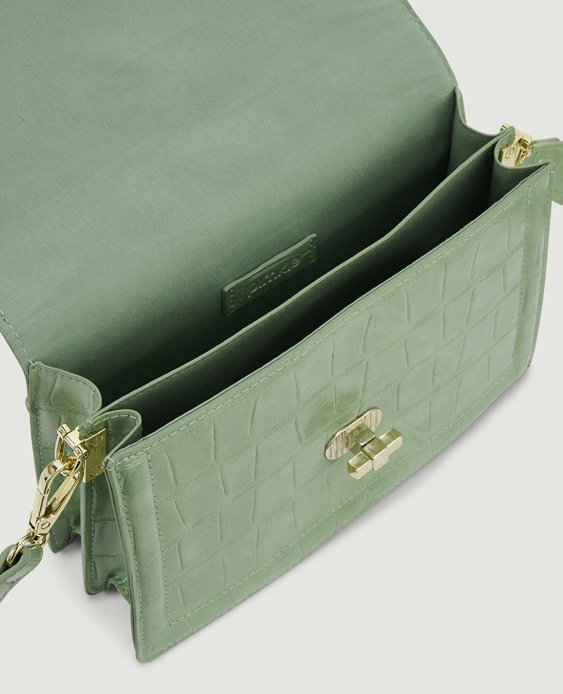 Sac boxy effet croco vert de gris - Pimkie