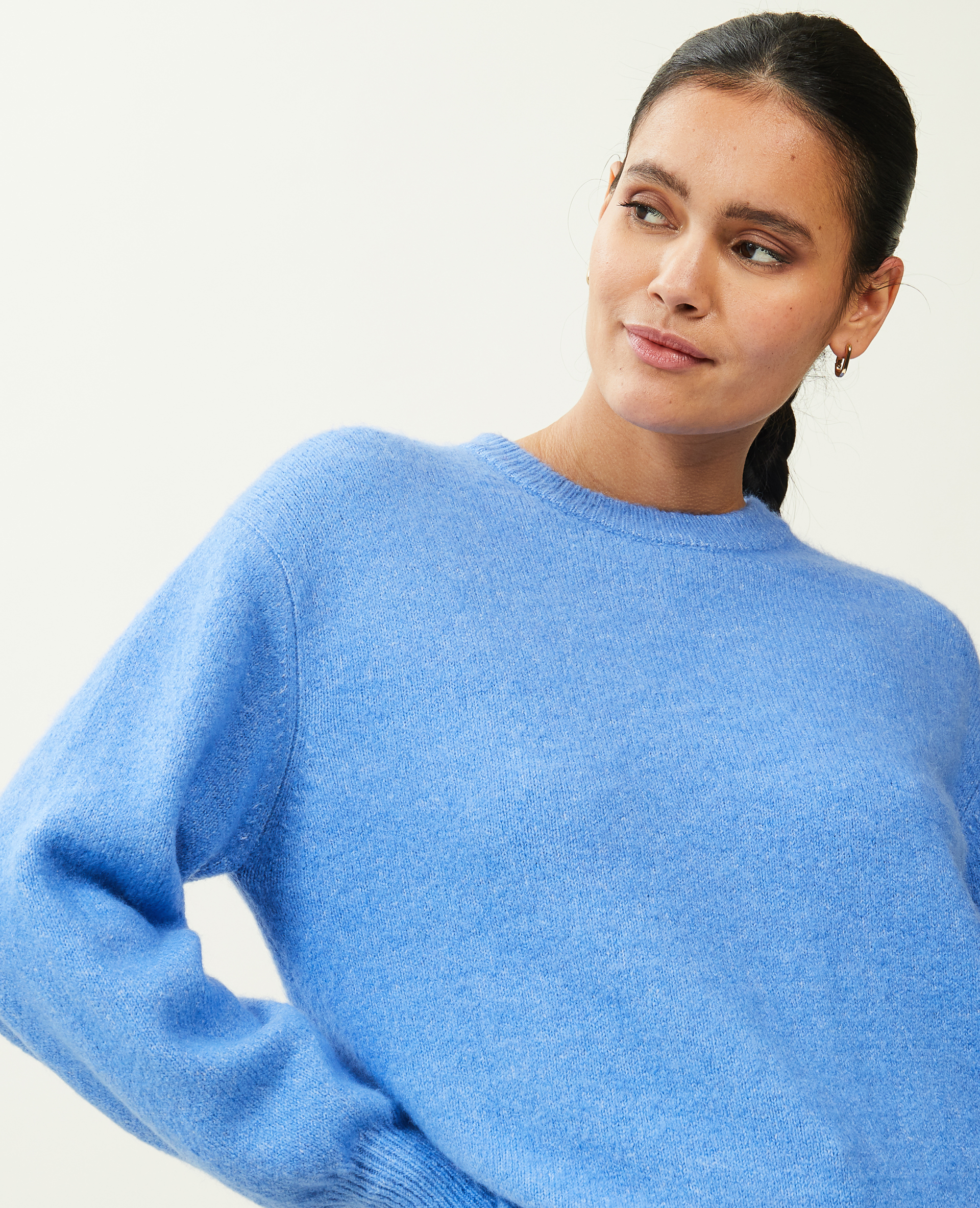 Pull maille col rond bleu - Pimkie