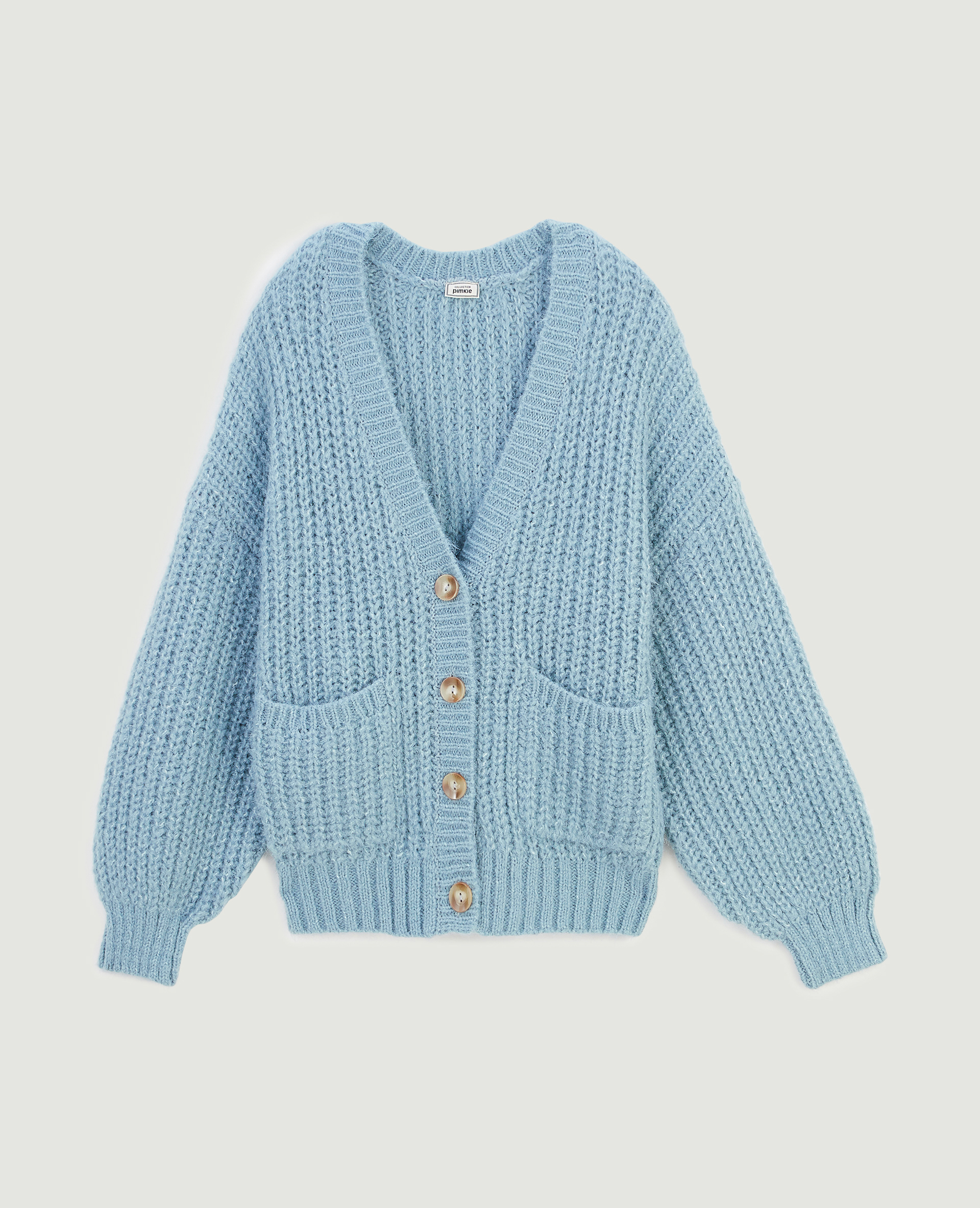 Gilet en grosse maille bleu - Pimkie