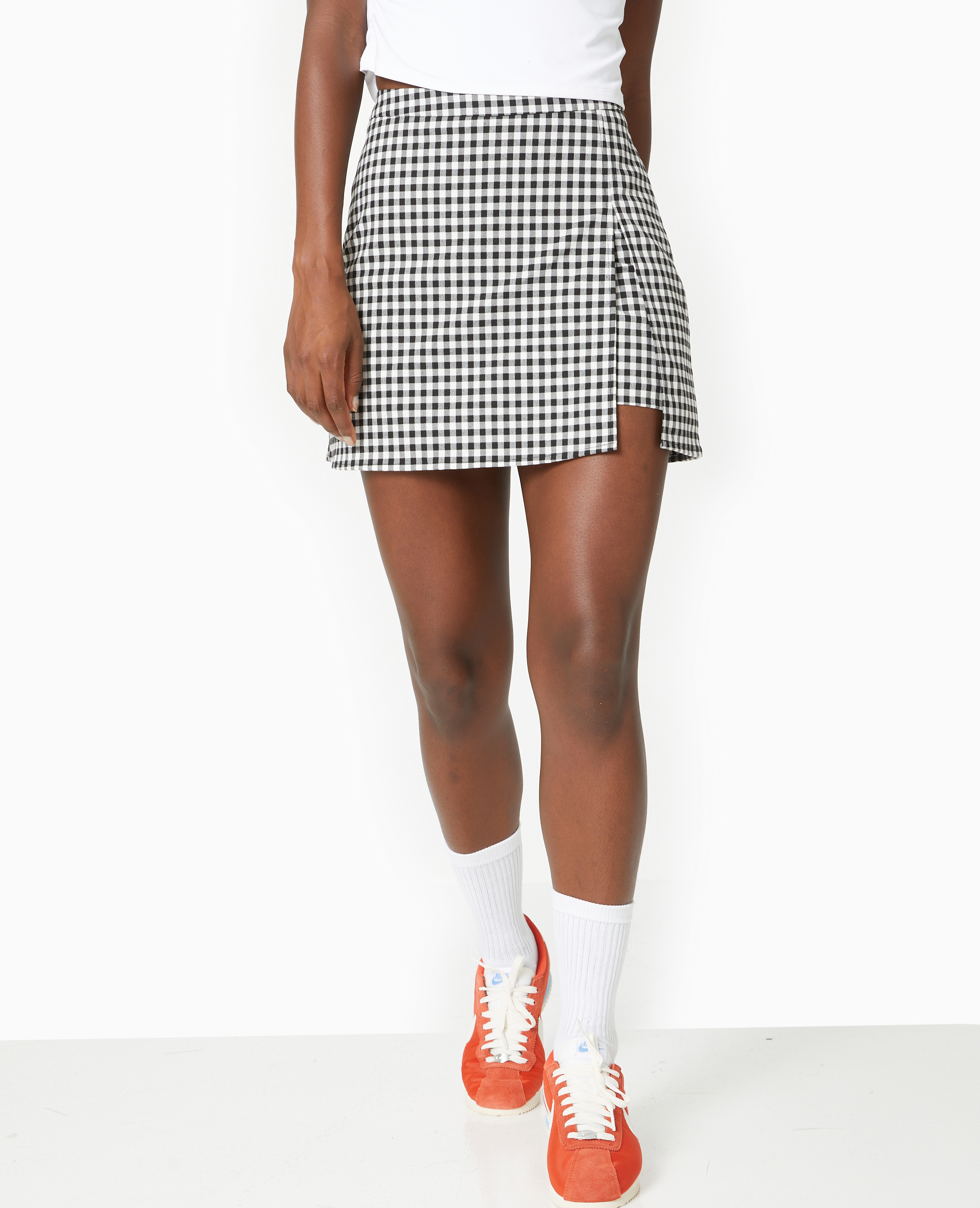 Mini jupe short motif vichy