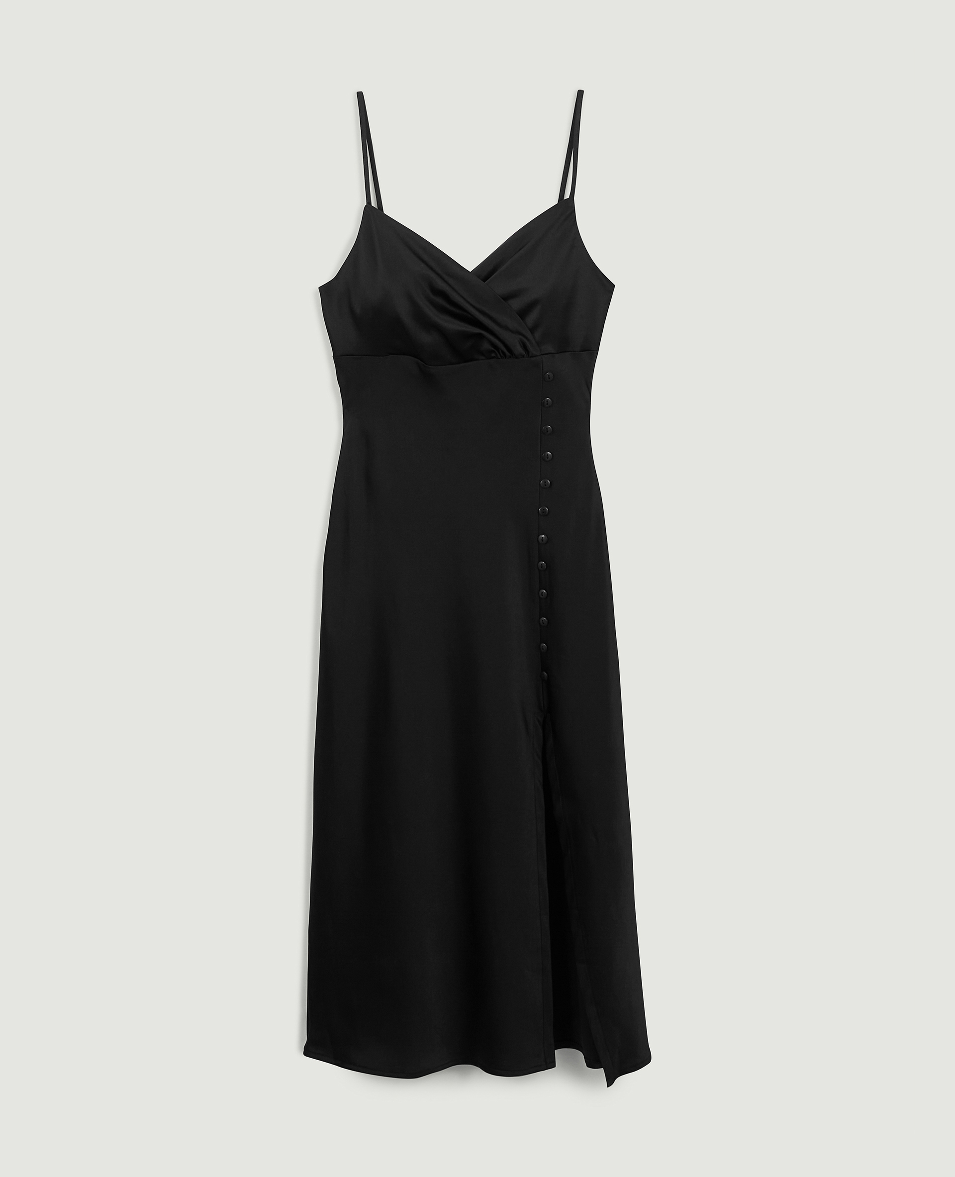 Robe longue satinée noir - Pimkie