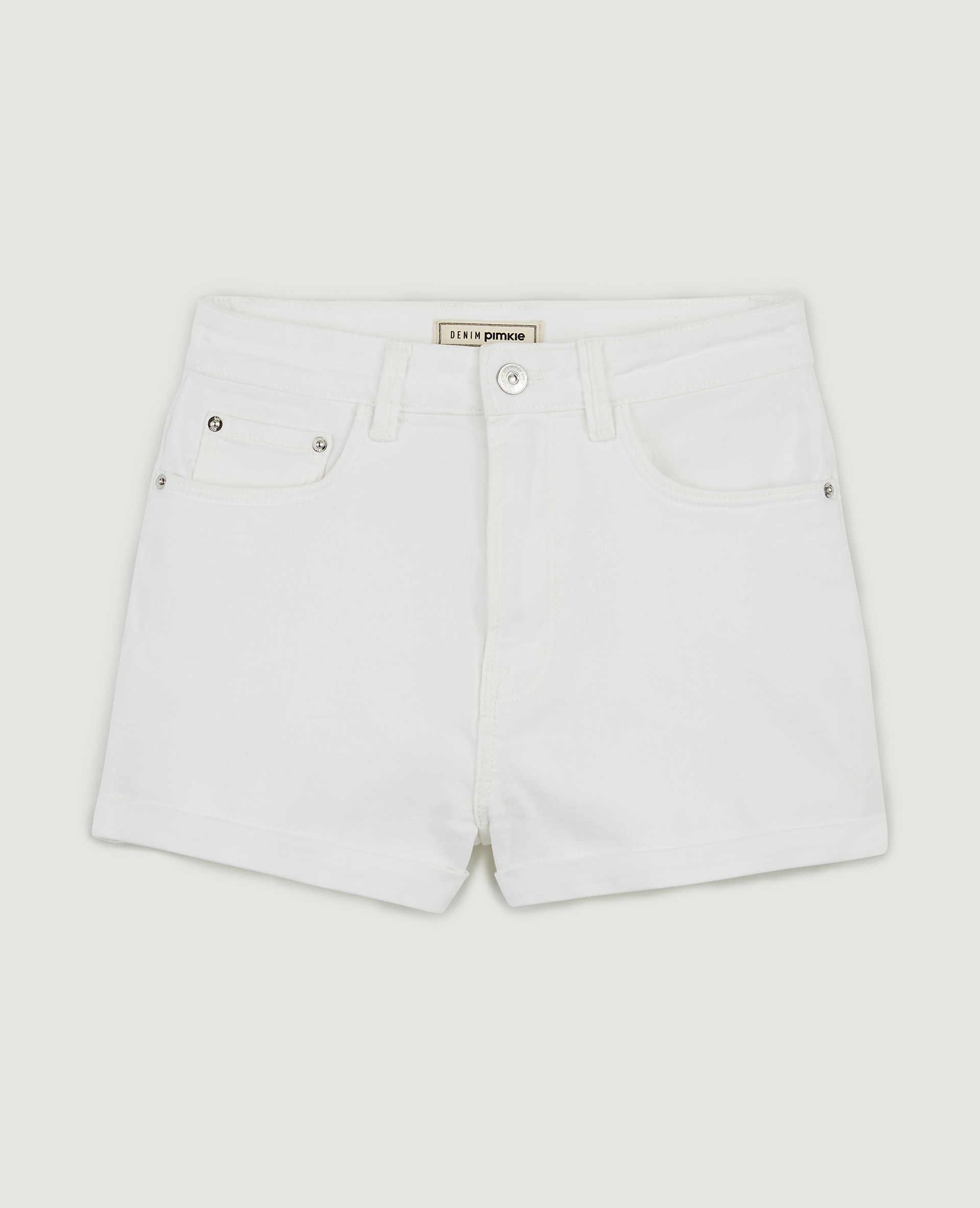 Short en jean bords roulottés blanc - Pimkie