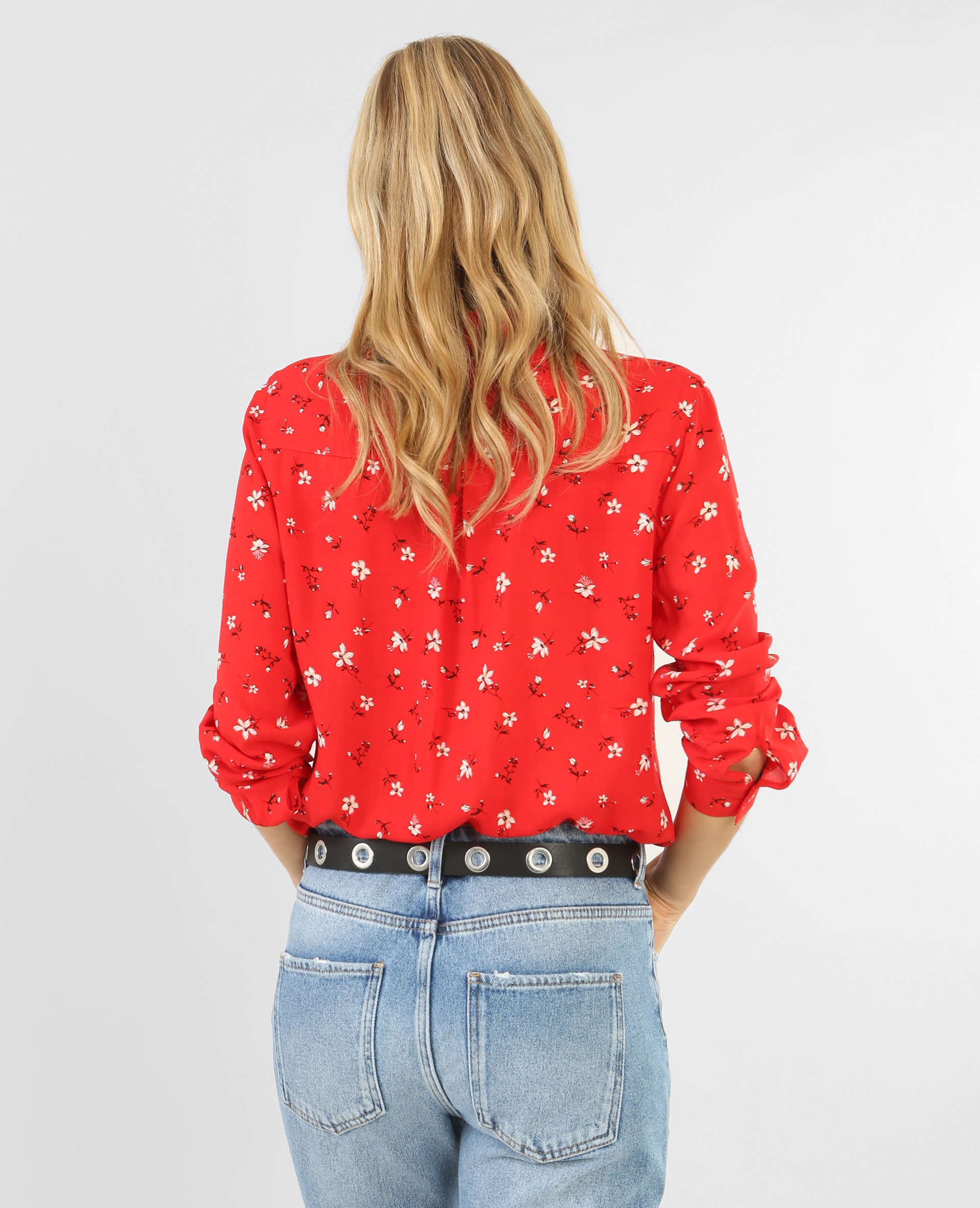 Chemise fleurie rouge - 561283342E09 | Pimkie